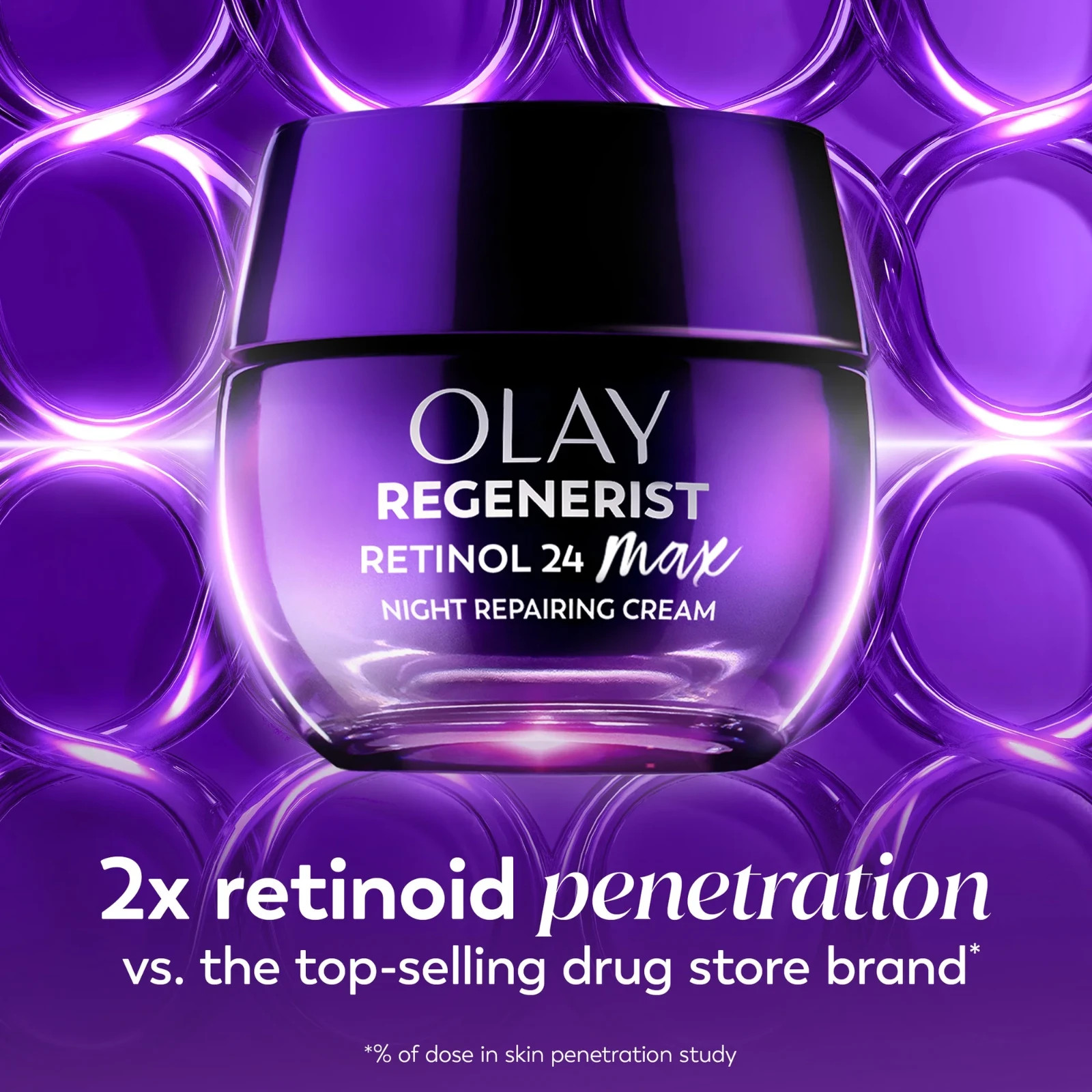 Olay Retinol 24 Max Night Cream – with Triple Collagen Peptide, 1.7 fl oz
