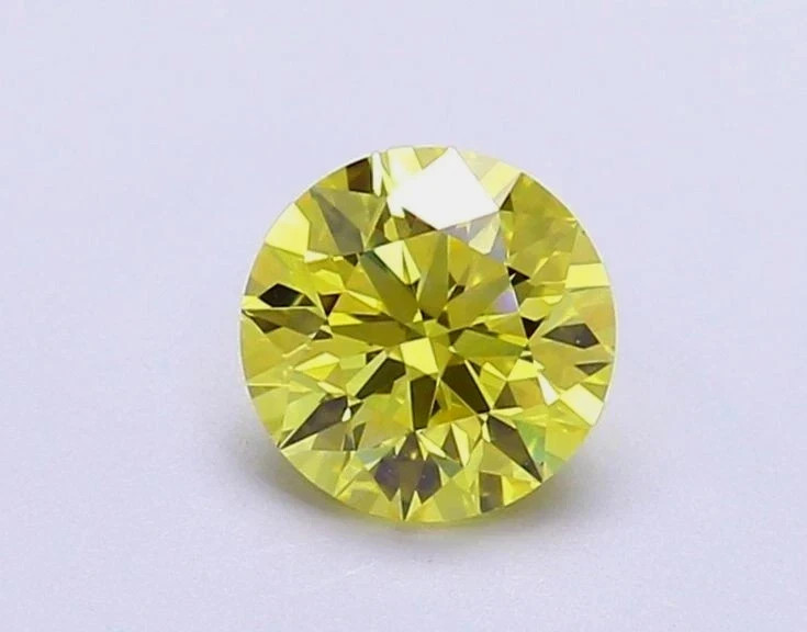 Loose 2 Ct Round Cut Lab Grown CVD Diamond Natural Yellow Color VVS1 Certified
