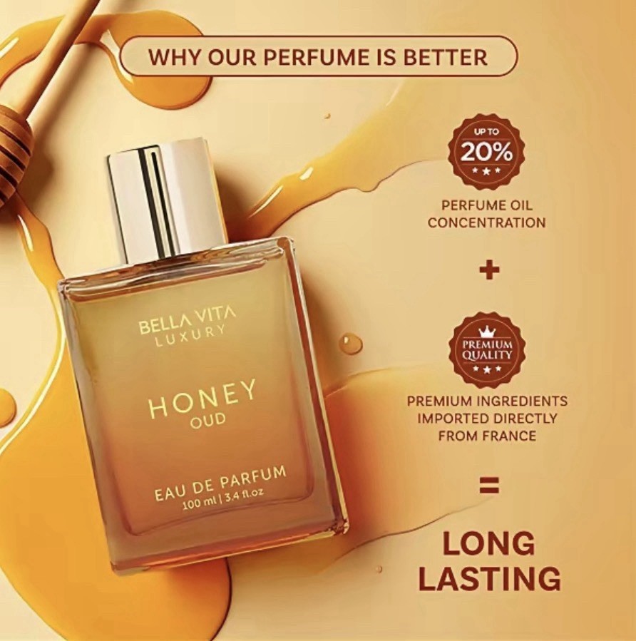 Bella Vita Luxury Honey Oud EDP 100ml | Floral-Spicy | Vegan & Cruelty-Free