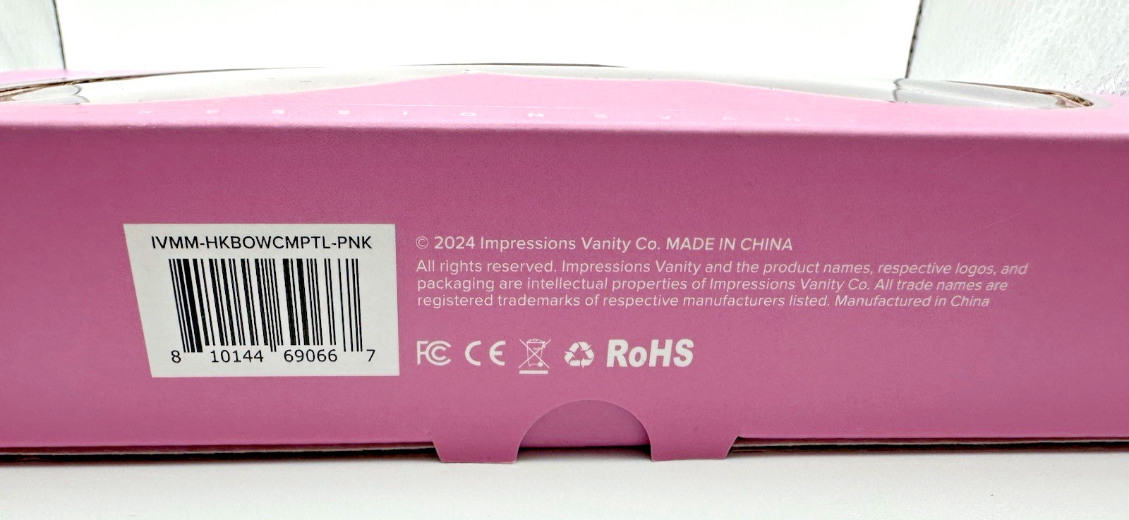 Hello Kitty Handheld LED Mirror- Pink Bow -Rechargeable battery 3 temp Large NIB