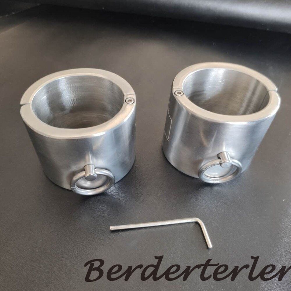 6CM Stainless Steel Handcuffs Bondage High Quality Wrist Cuffs Shackle Device