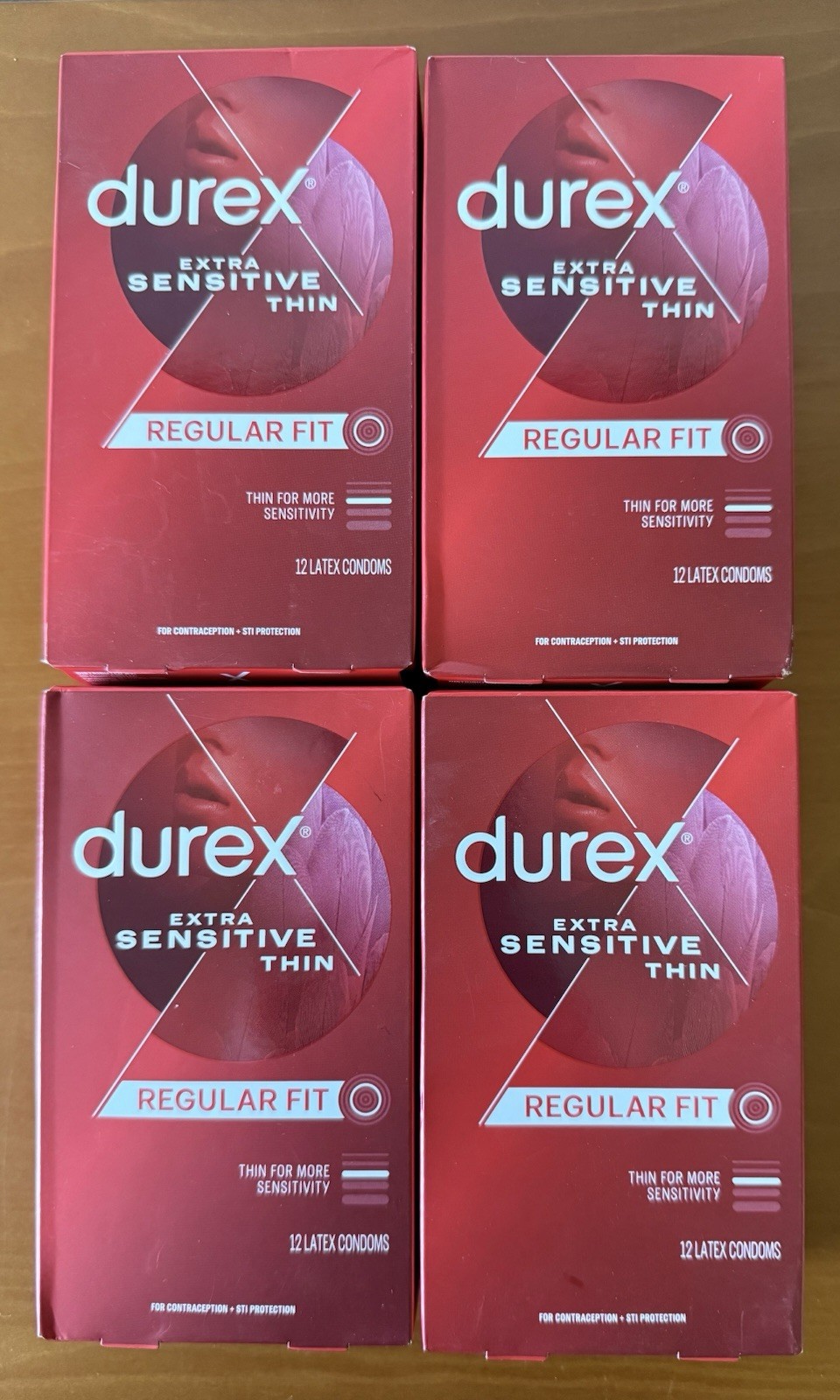 Durex Extra Sensitive Thin Condoms Regular Fit 4 12 Packs Exp. 1-12-2029