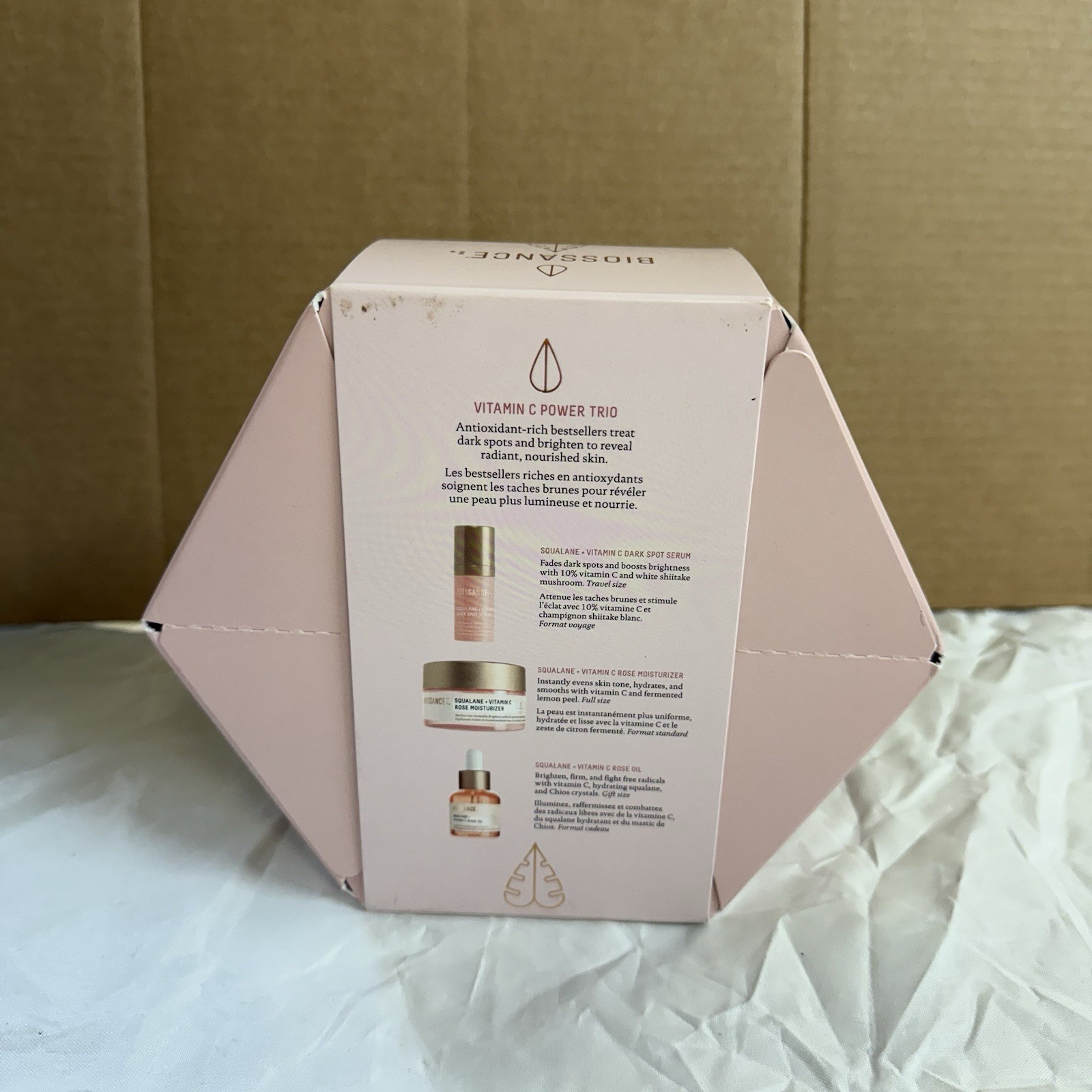 BIOSSANCE Vitamin C Set SQUALANE Moisturizer + Rose Oil +Dark Spot Serum PAO 12M