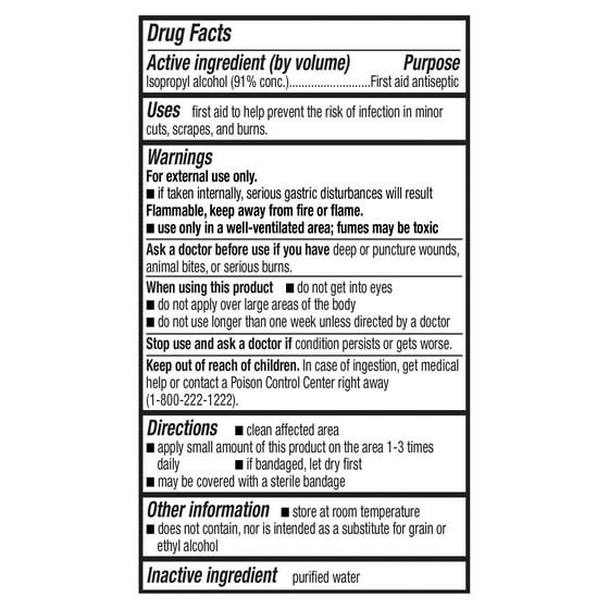 Equate 91% Isopropyl Alcohol Liquid Antiseptic, 16 fl oz (4 Pack )
