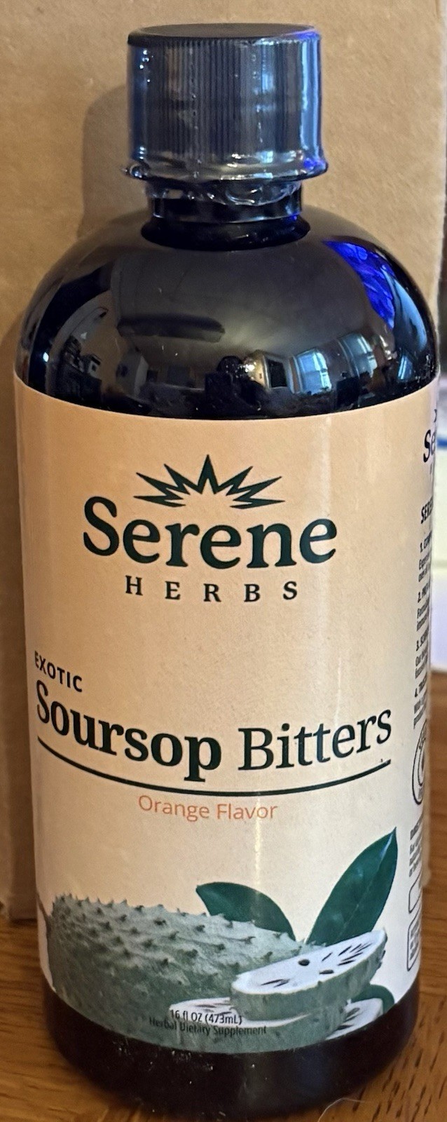 Serene Herbs Soursop Bitters Vegan, Non-GMO – Orange Flavor – 16 oz