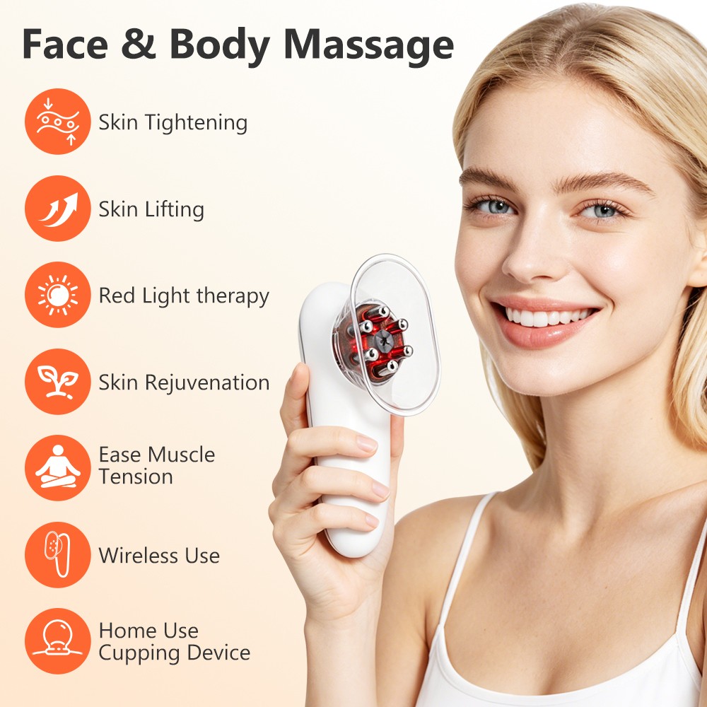 3-in-1 Body Sculpting Machine –Cellulite Massager w/ Cupping, EMS, Light Therapy