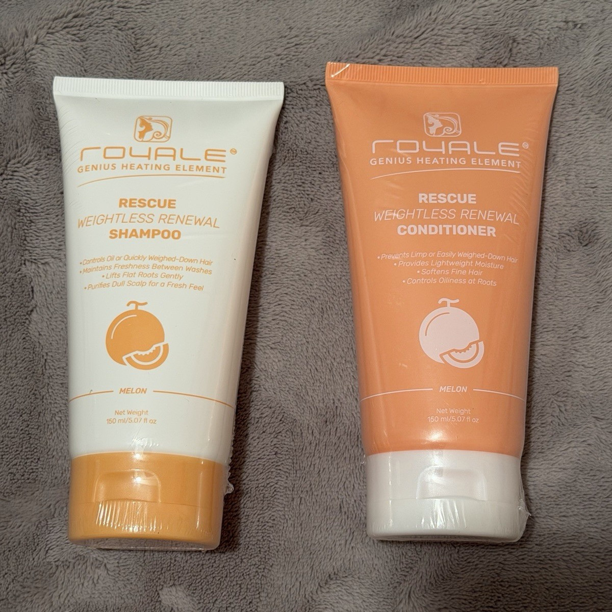 Royale Rescue Weightless Renewal Shampoo & Conditioner Set, Melon 150ml