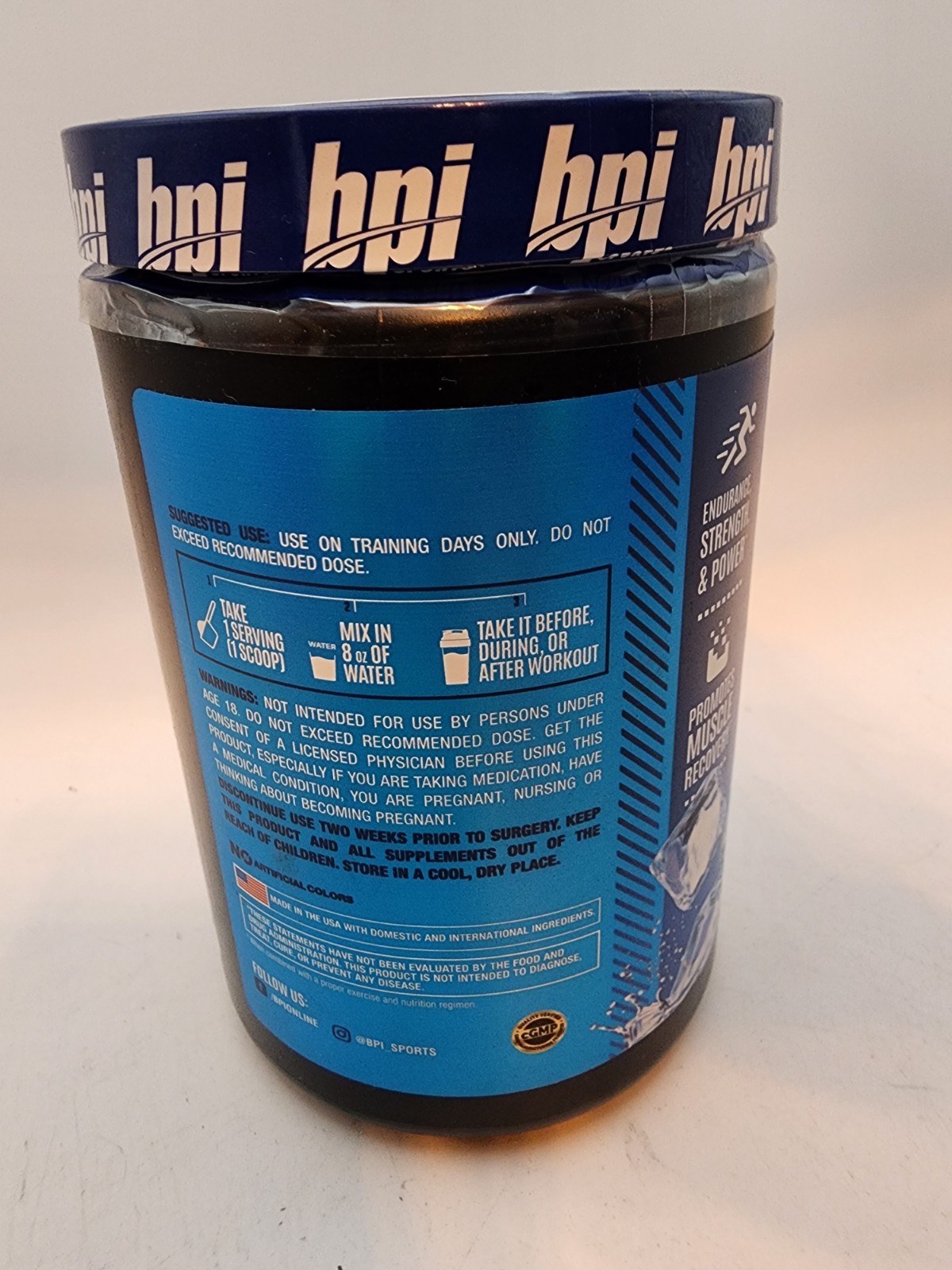 BPI Best Aminos Muscle Recovery Arctic Ice 25 Servings 8.8 oz 05/2027