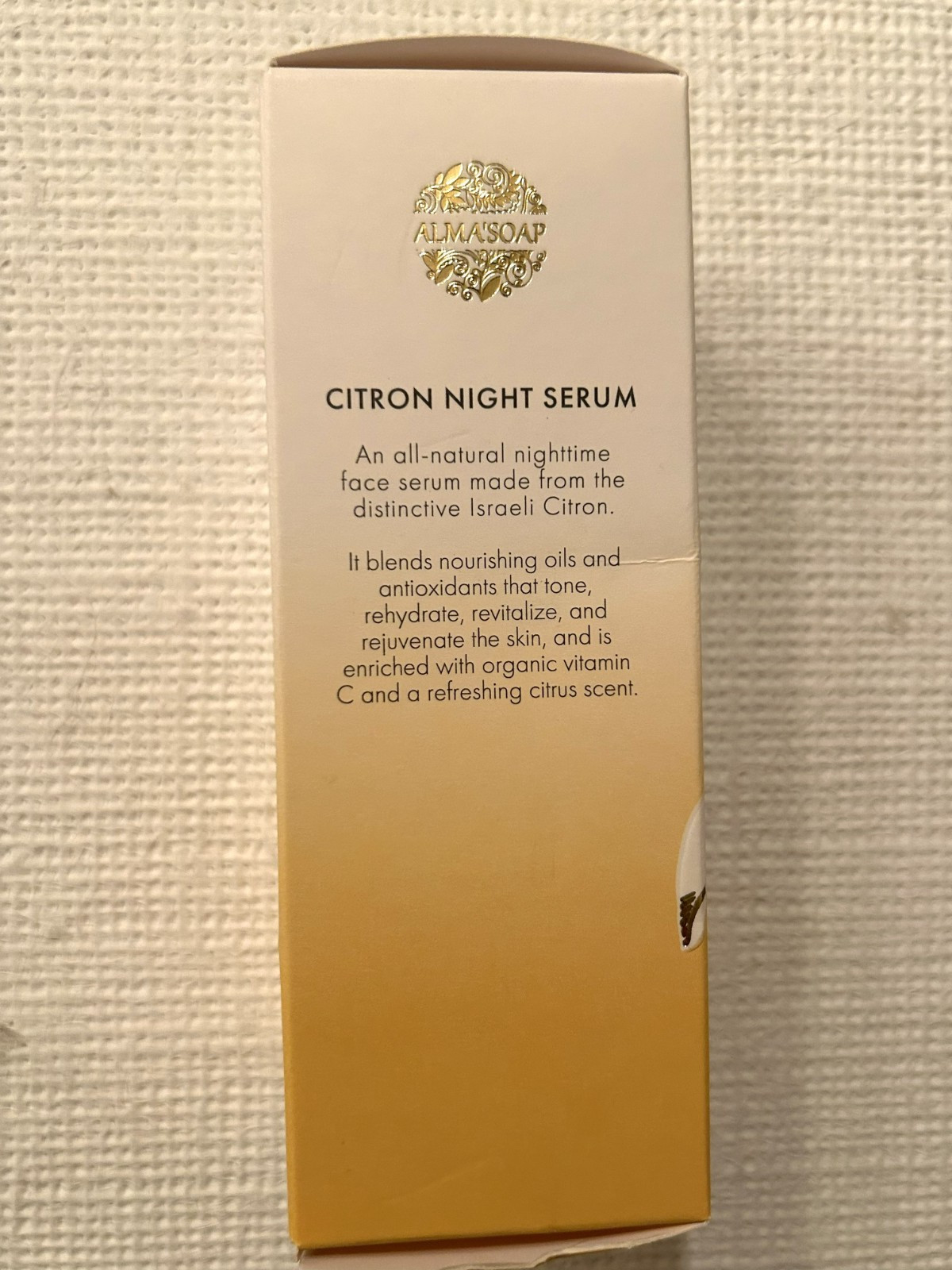 Citron Night Serum; 30ml; all-natural face serum; Produced by Alma’ soap Israel