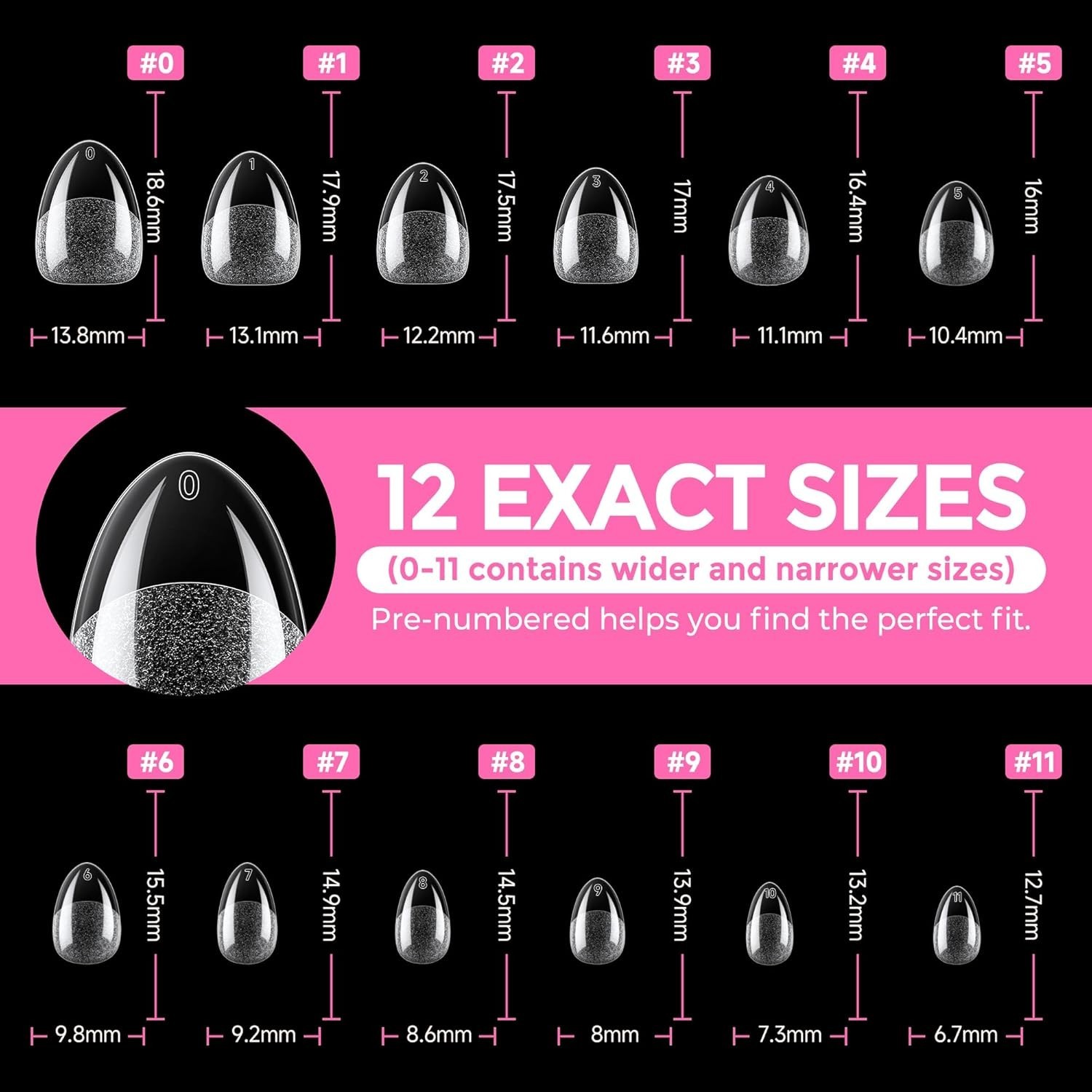 Acrylic Extra Short Almond Nail Tips – 216PCS Easy Soak Off with Matte Finish
