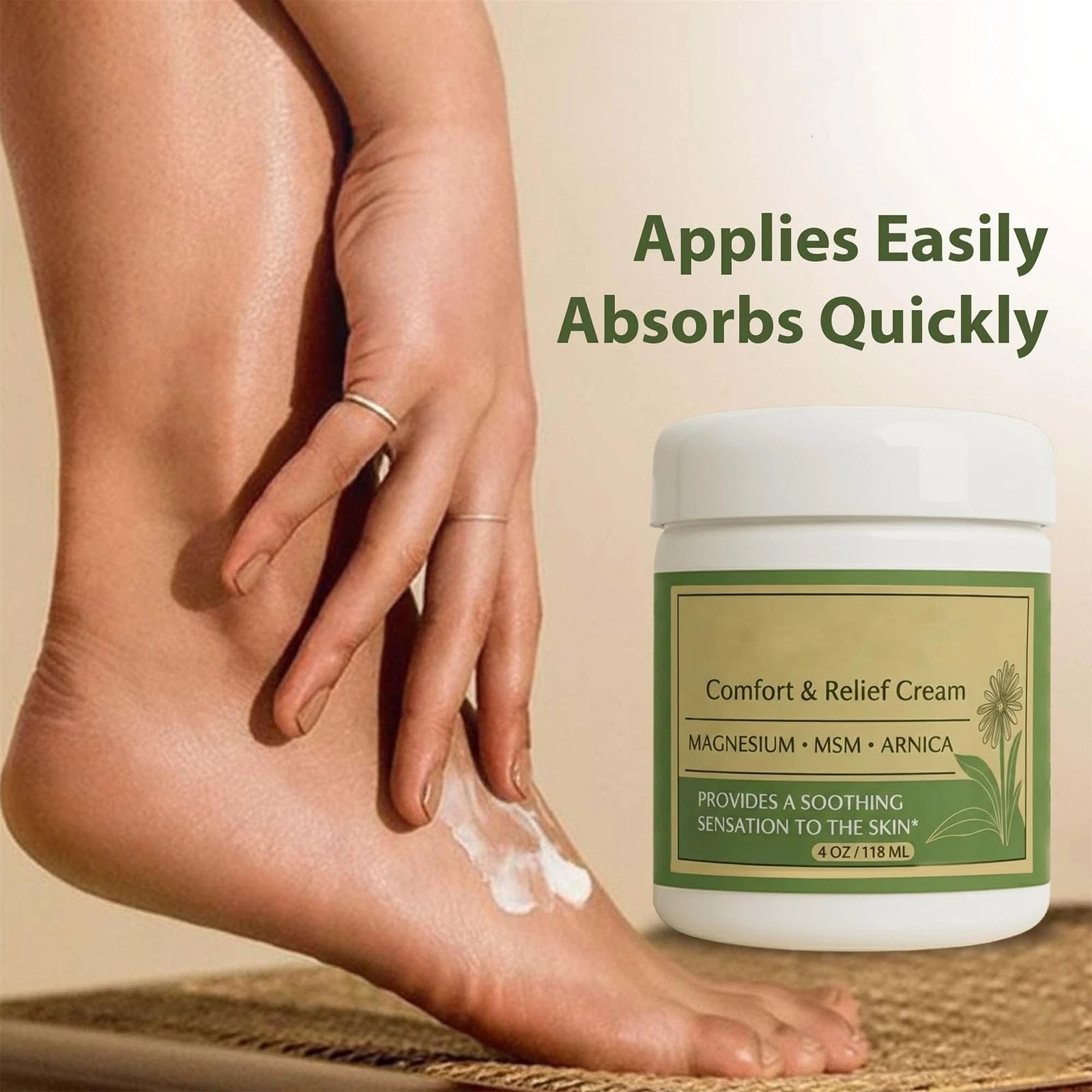 Total Relief Magnesium Cream For Comfort – Fast-Absorbing MSM & Arnica Cream …