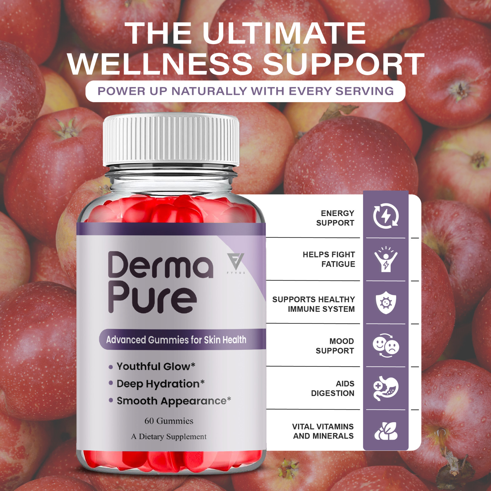 Derma Pure Skin Gummy, DermaPure Skin (60 Gummies)