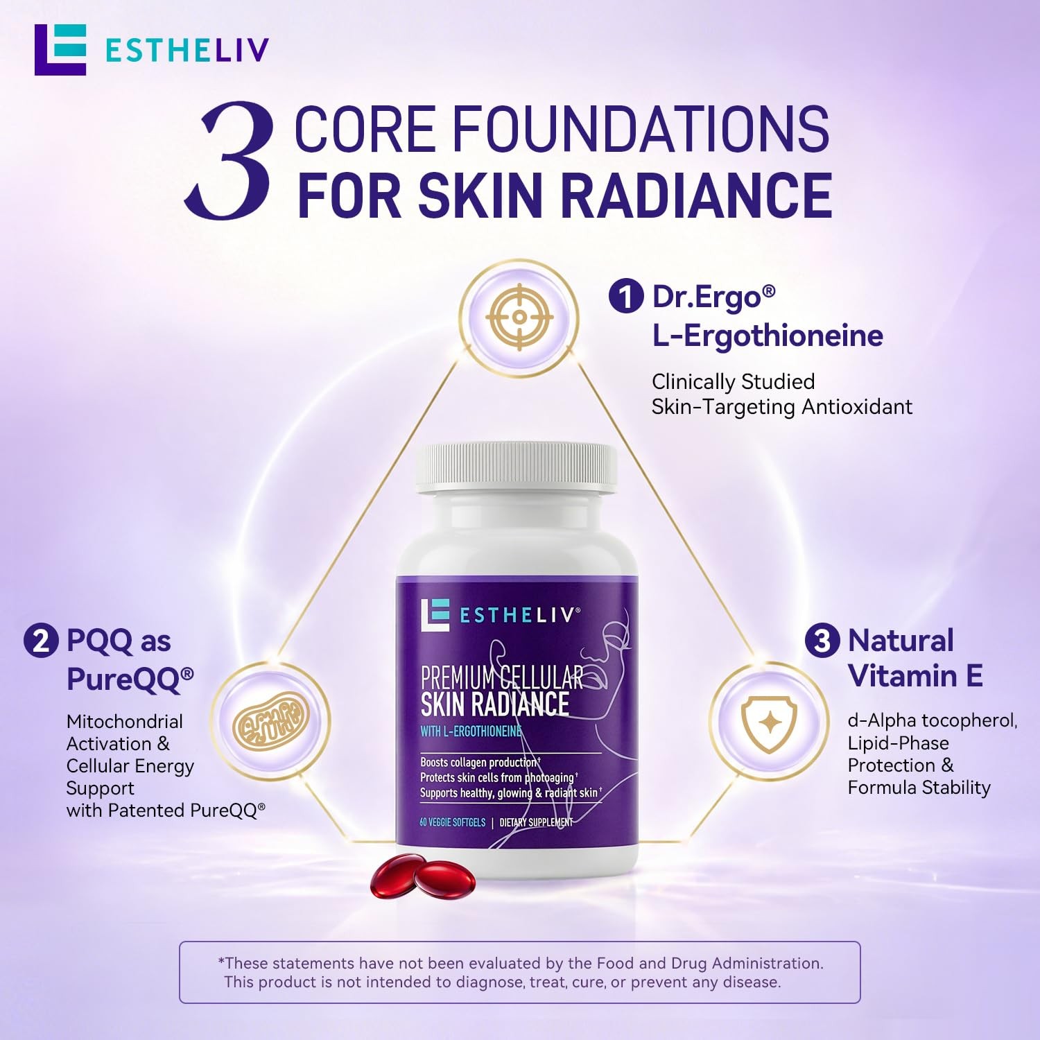 Estheliv Premium Cellular – 60 Veggie Softgels
