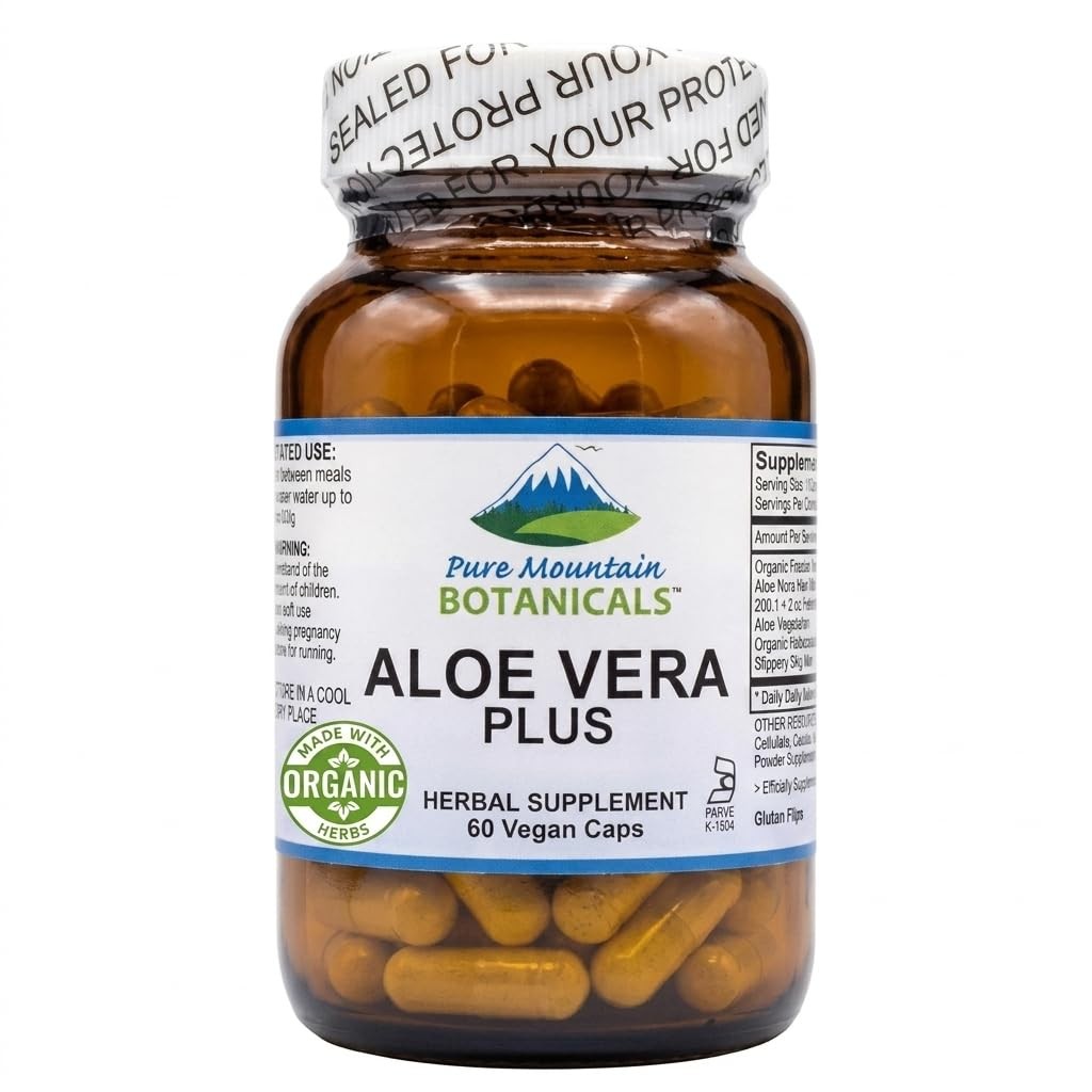 Pure Mountain Aloe Vera Capsules Organic Aloe Vera with Acemannan – Marshmallow