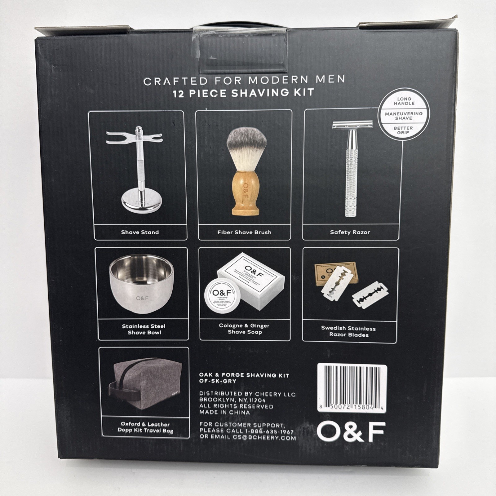 Oak & Forge Deluxe Wet Shaving Kit, Shave, Soap, Cologne with 5 Razor Pack