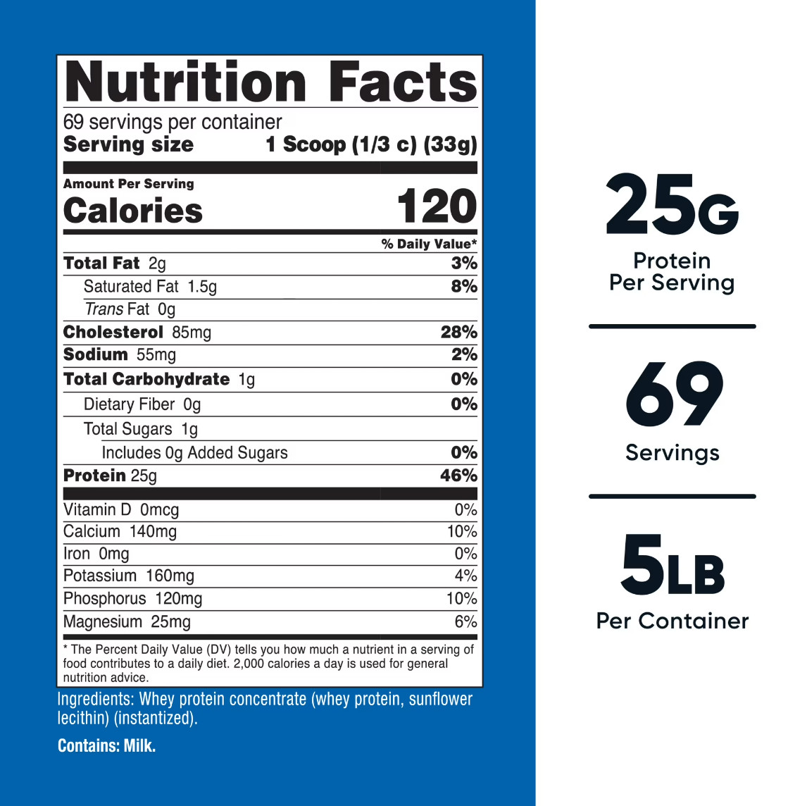 Nutricost Whey Protein Concentrate Powder (Unflavored) 5LBS