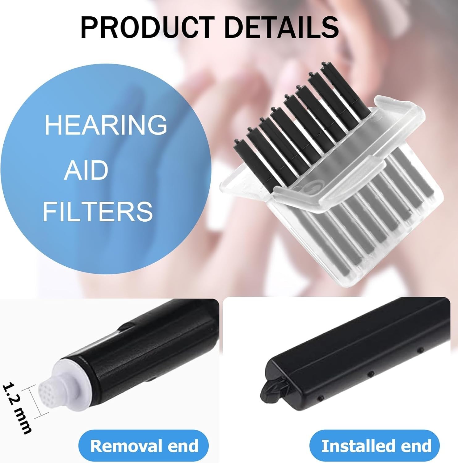 (40 Pcs) Phonak Cerumen Stop Wax Guard Filters for 0.05in-40 Pcs, Black