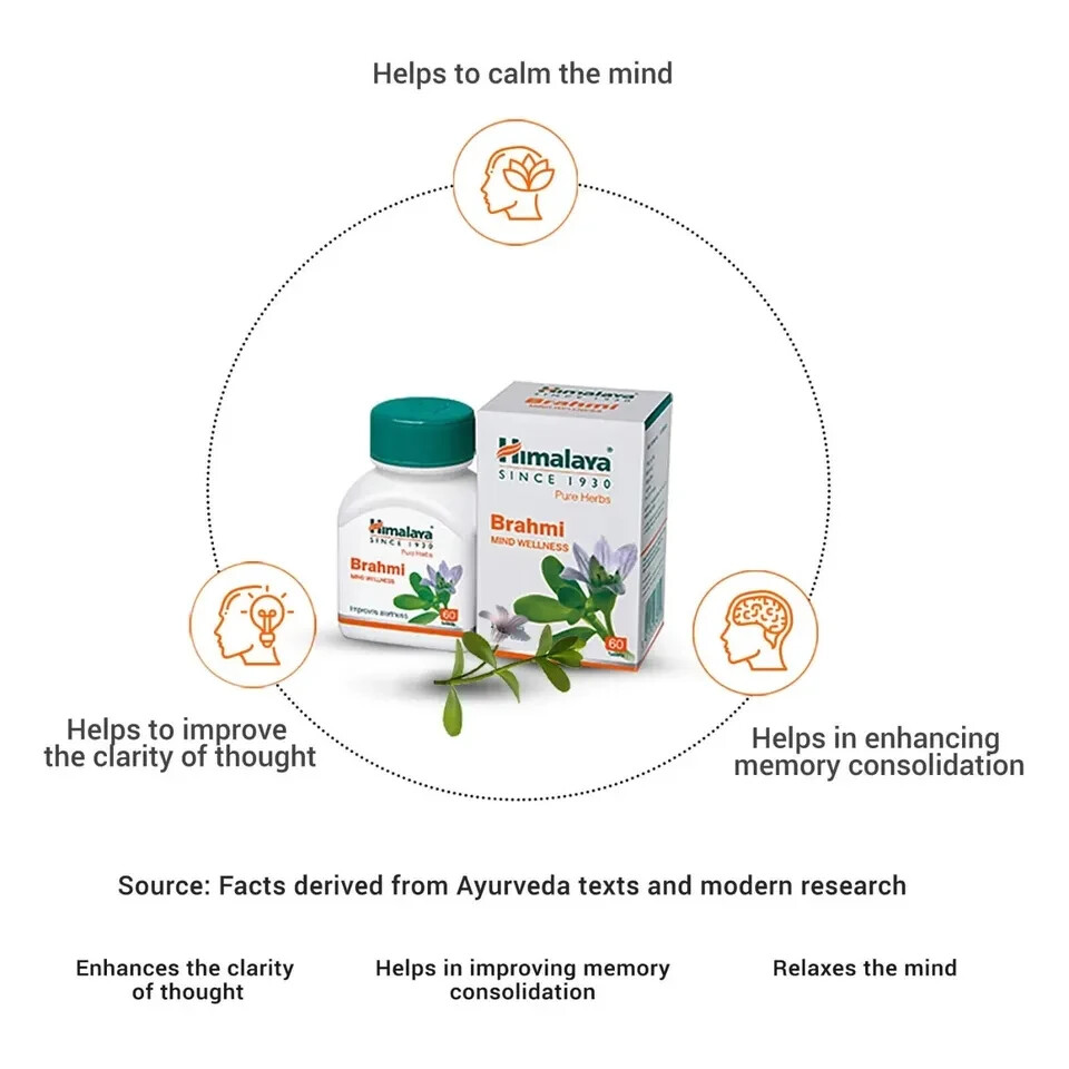 5 X Himalaya Brahmi Tablets Very Fast Free Shipping 100% money Back ! Exp 2026