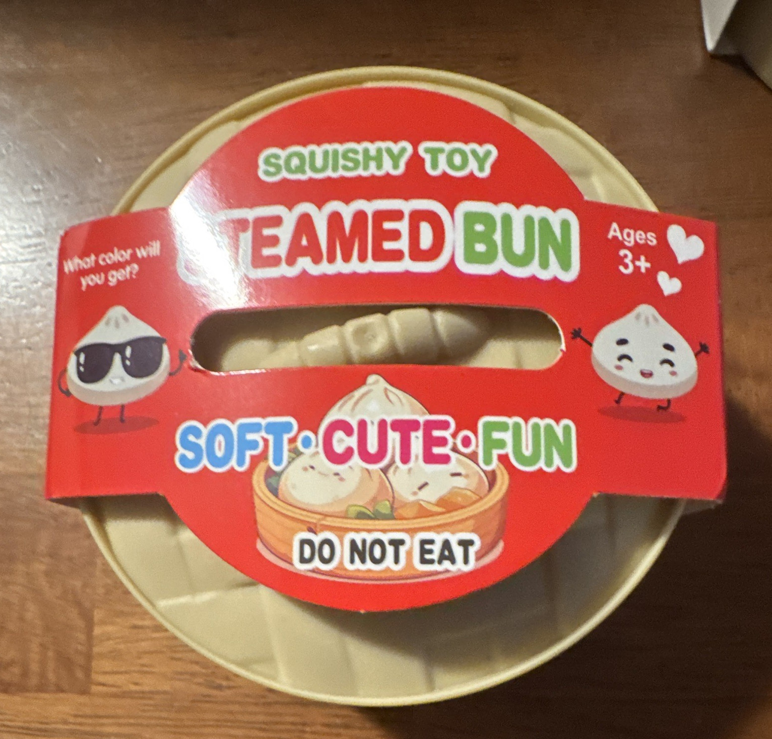 Squishy Steamed Bun Squeeze Toy, Soft Cute Fun, Beige