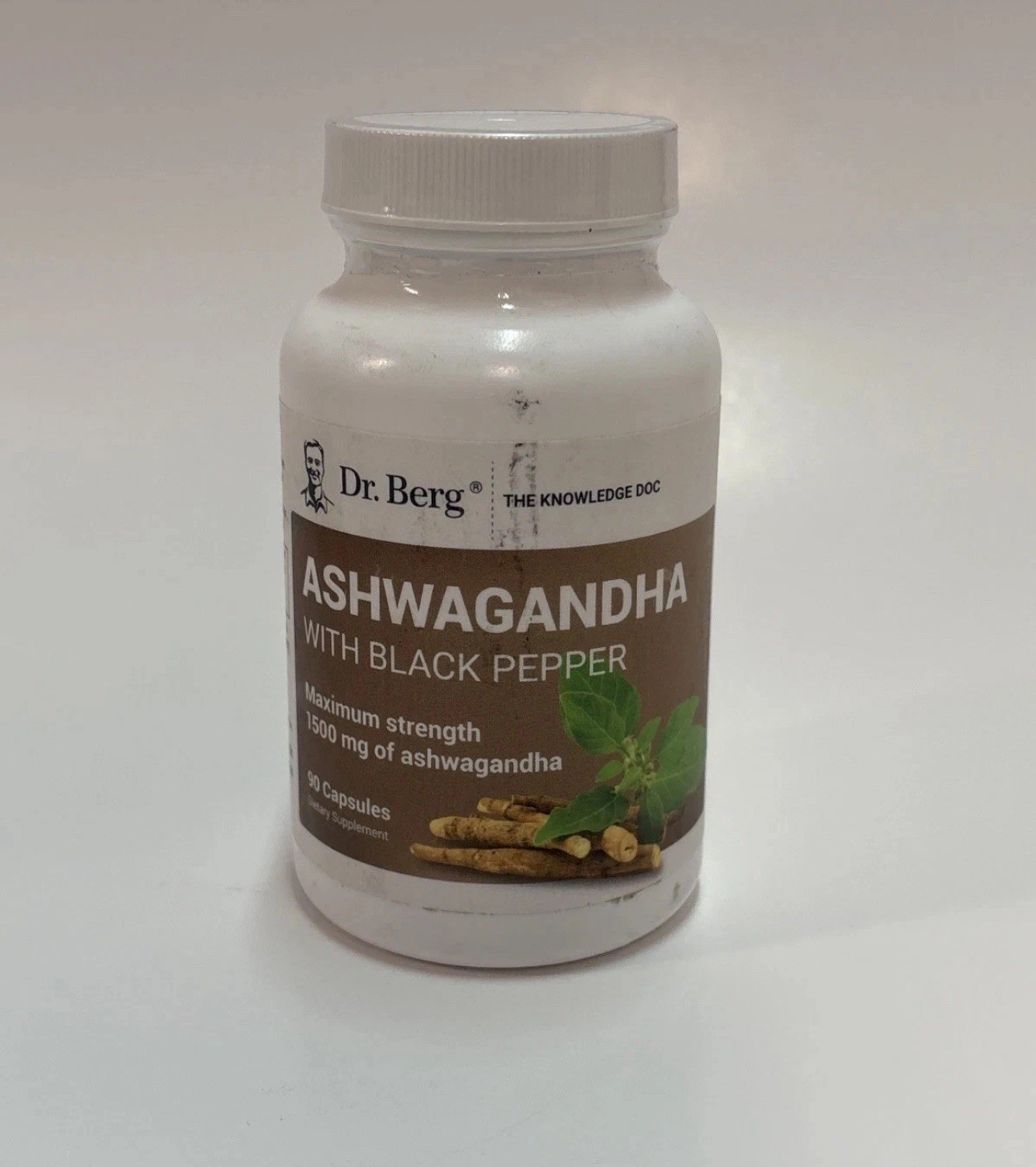 Dr. Berg Ashwagandha with Black Pepper Maximum Strength 1500mg 90 Capsules 01/26