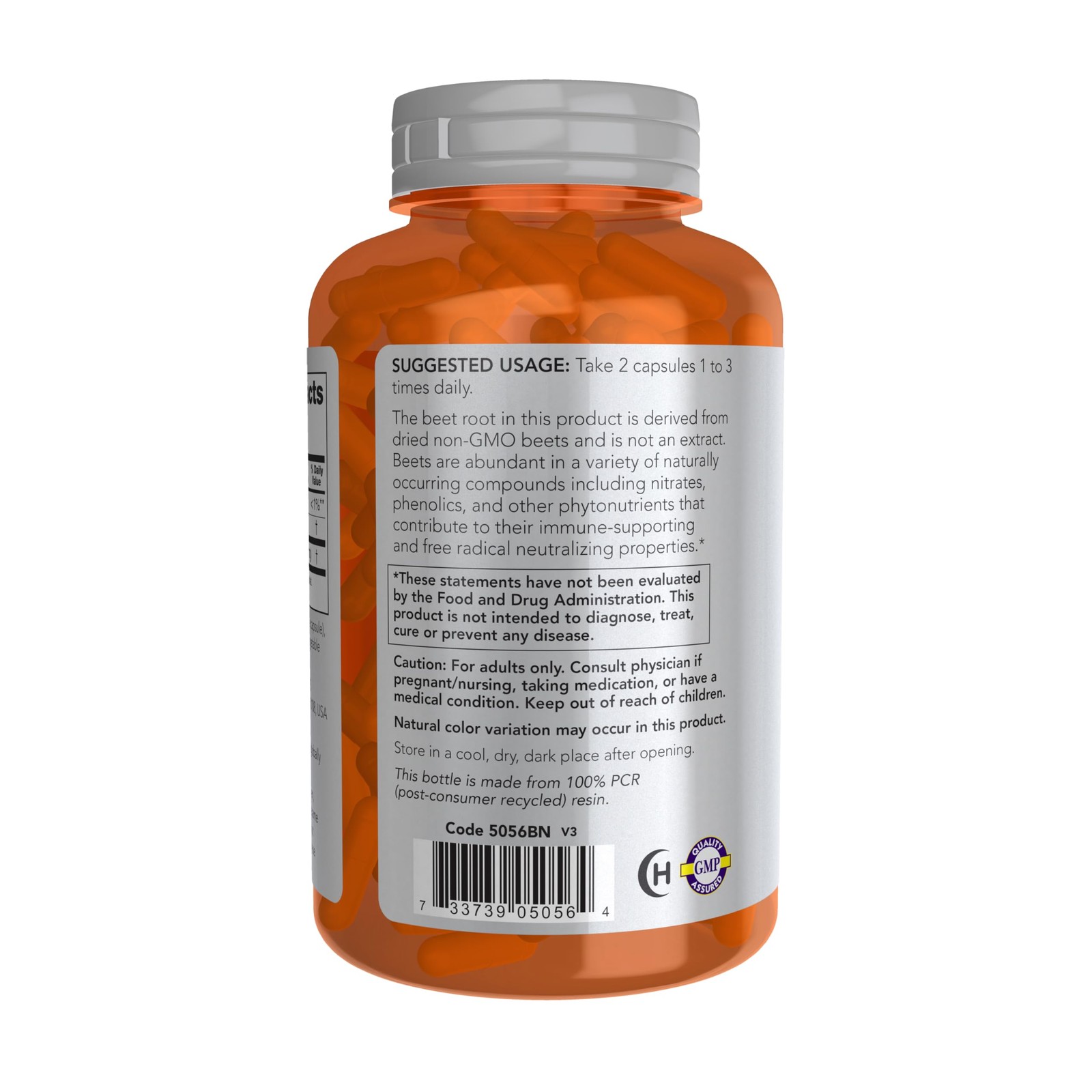 Beet Root Veg Capsules 550 MG 180 Count Sports Nutrition NOW Foods Immune System