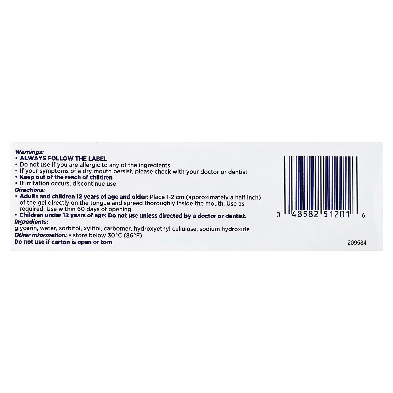 Biotene Dry Mouth Moisturizing Gel Flavor Free 1.5 oz Each (Pack of 3)