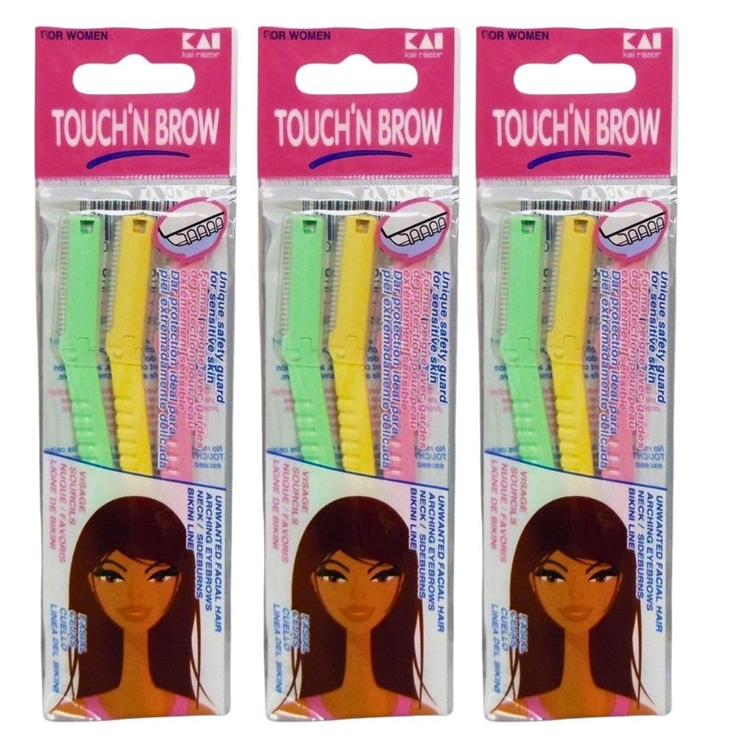 K-Munchies Kai Touch n Brow Eyebrow 3 Count (Pack of 3), Green, Yellow, Pink