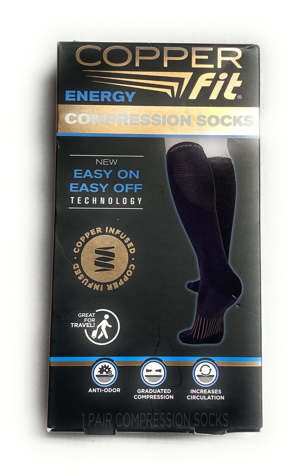 Copper Unisex-Adult Compression Socks, Black
