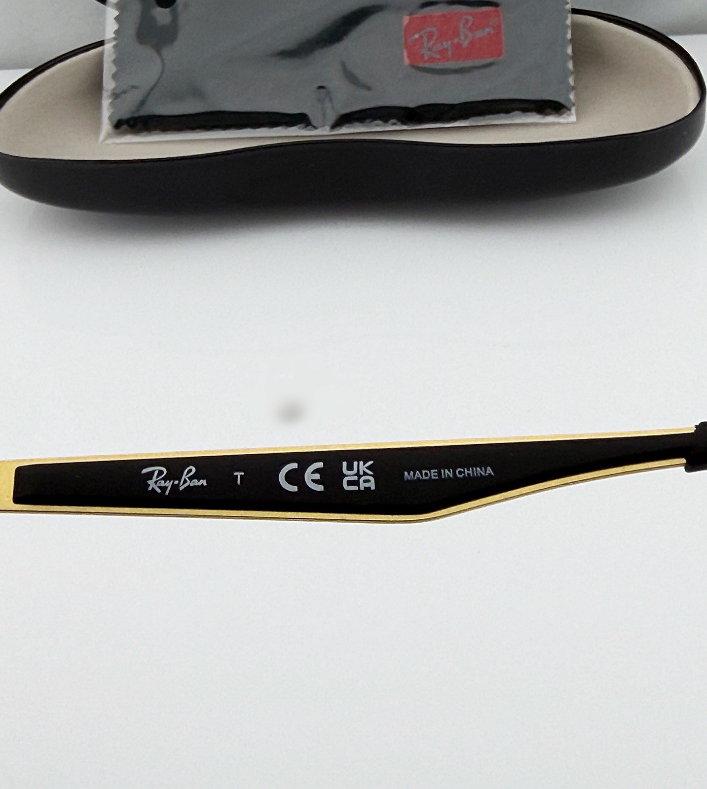 Ray-Ban Rectangular RB7056 5644 Eyeglasses Black Matte Gold Frame Clear 55mm