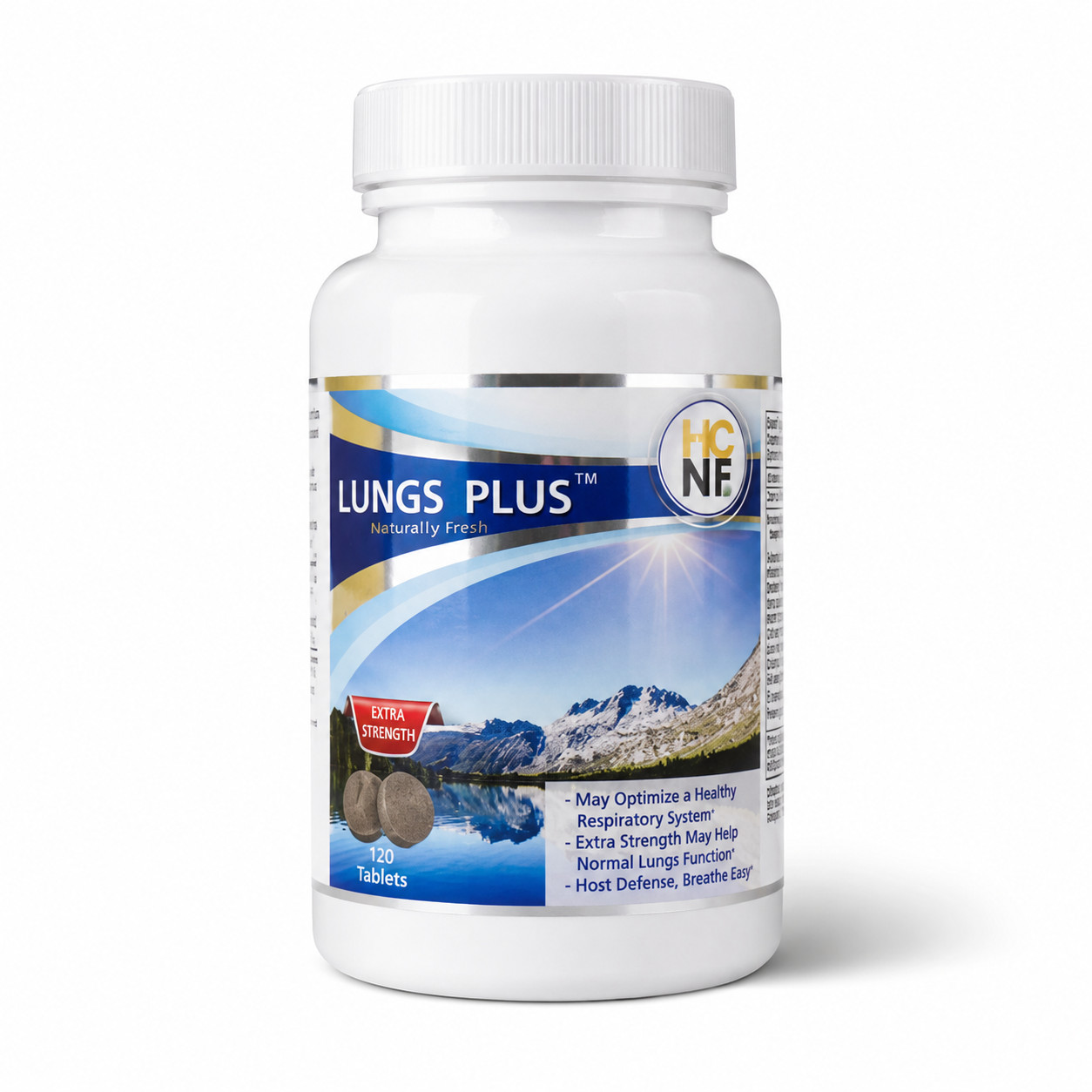 HCNF Lungs Plus Extra Strength 120 Tablets Respiratory Lung Support Supplement