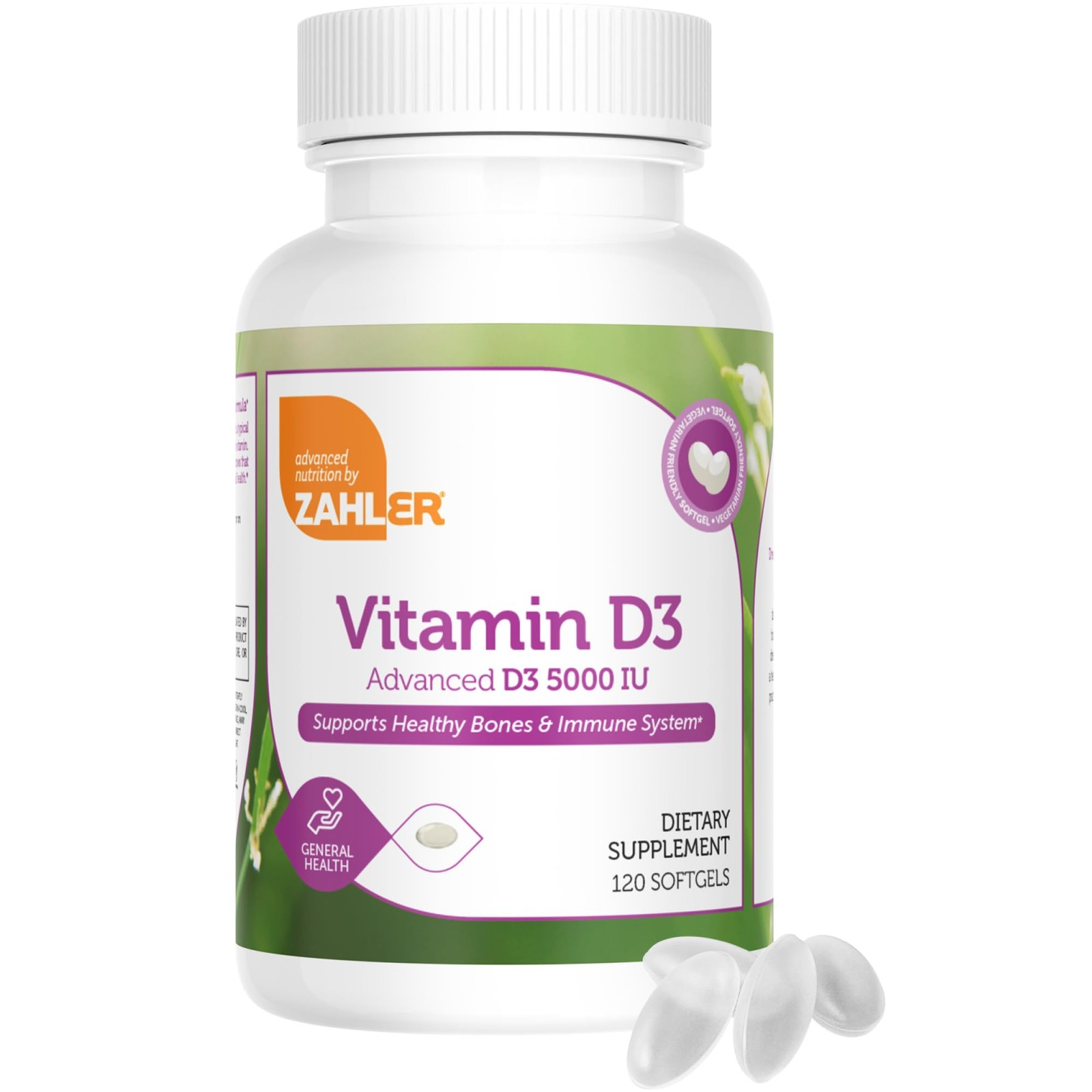 Zahler – Advanced Vitamin D3 5000 IU Softgels 120 Count (Pack of 1), No Color