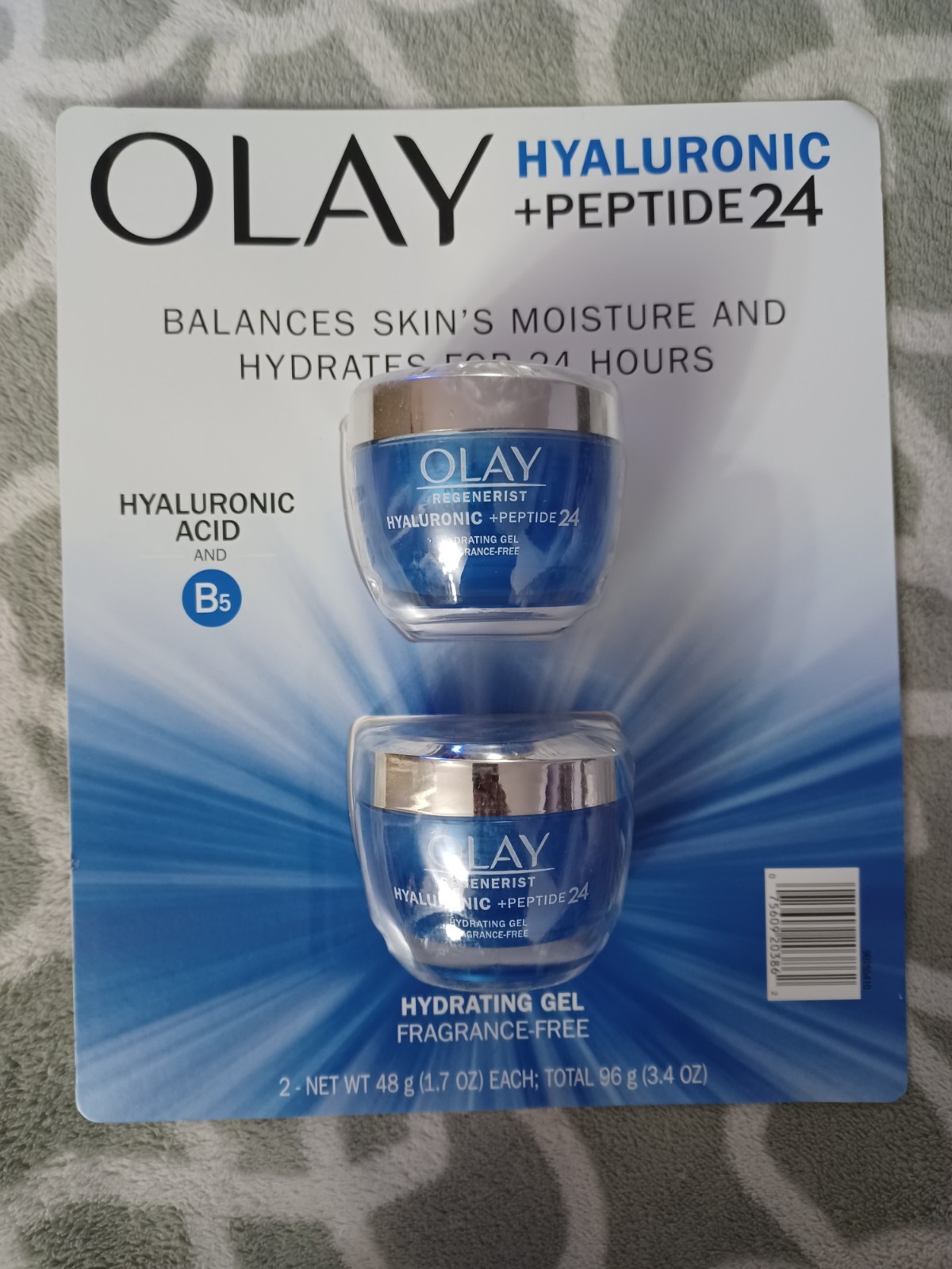 Olay Hyaluronic + Peptide 24 Hydrating Gel Fragrance Free 2 Pack – 1.7oz Ea
