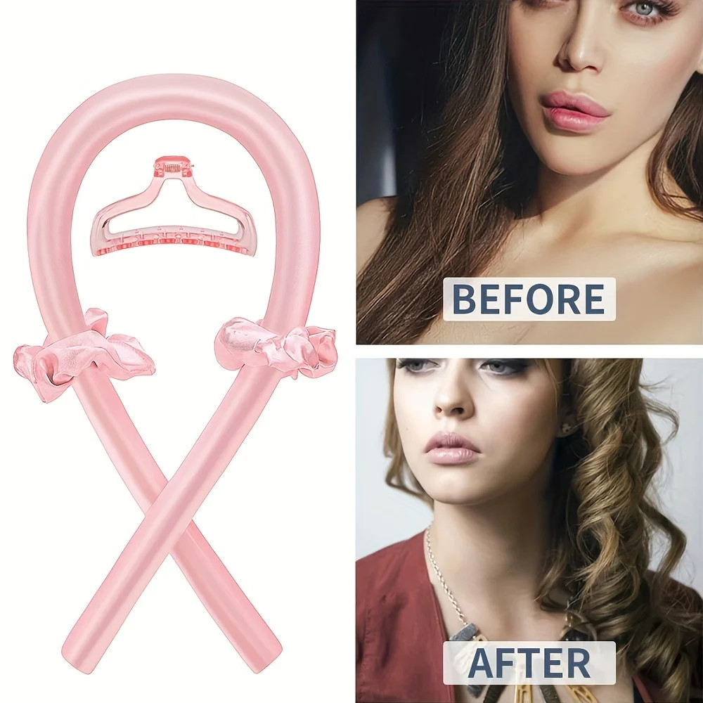 5Pcs Styling Set 4-In-1 Heatless Curling Set Hair Stick Headbands Clips Wide Too