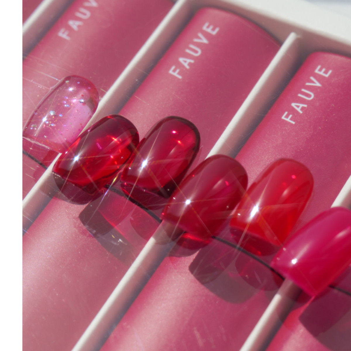 Fauve Gel TOMATO Glitter Syrup & Magnet Red Collection Soak Off Nail Gel