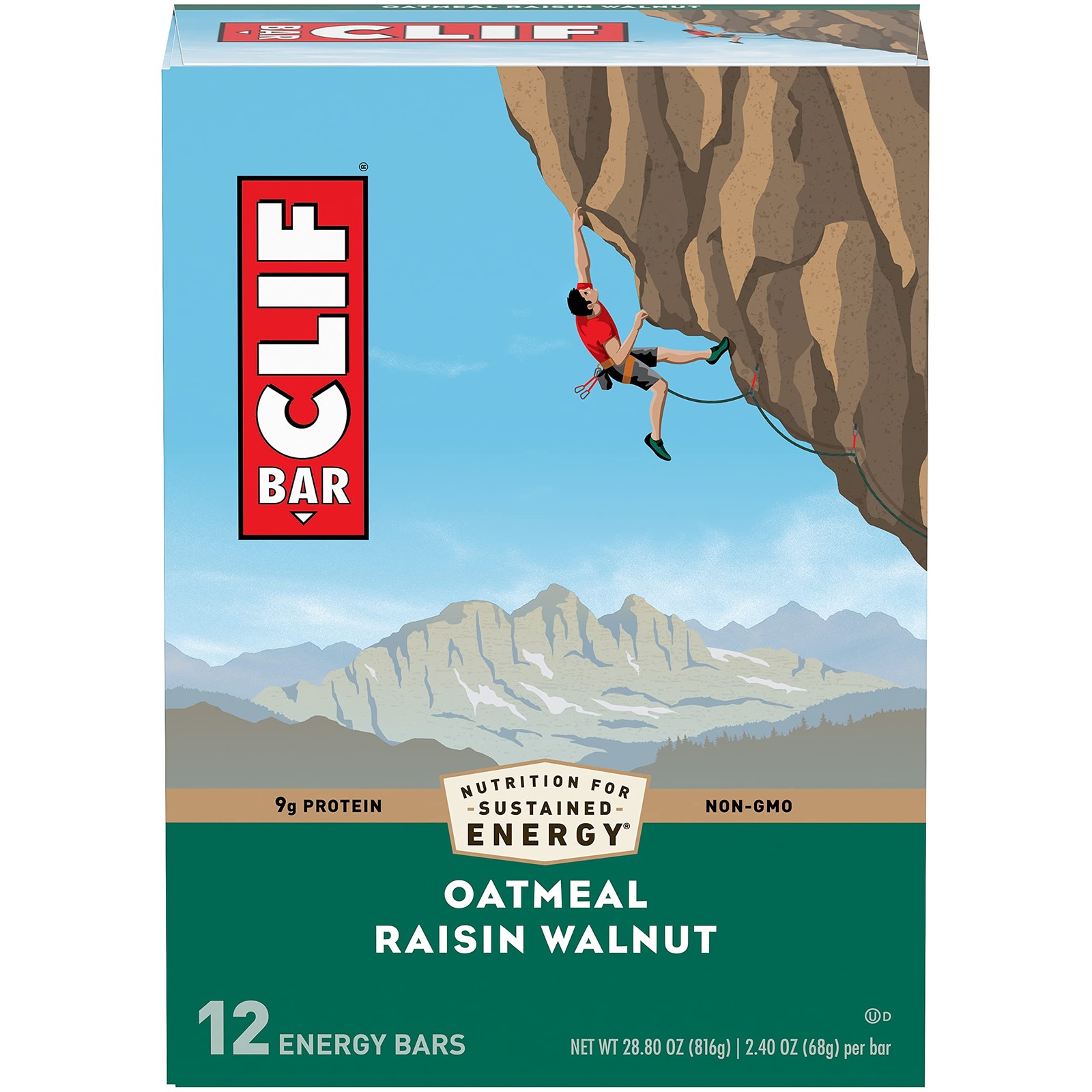 Clif Bar Energy Bar Oatmeal Raisin Walnut – 12 – 2.4 Oz 68 G Bars 28.8 Oz 816 G