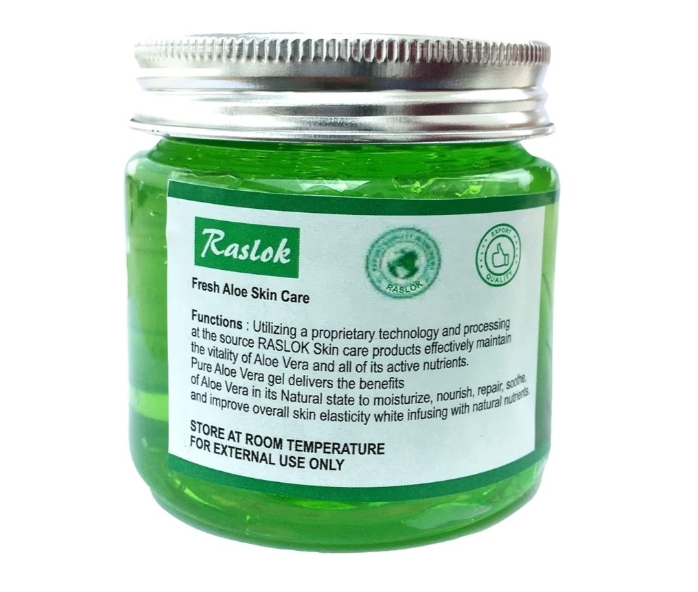 Raslok Aloe Vera Gel Cucumber 7.76oz Pure Organic Moisturizer Face Skin Hair