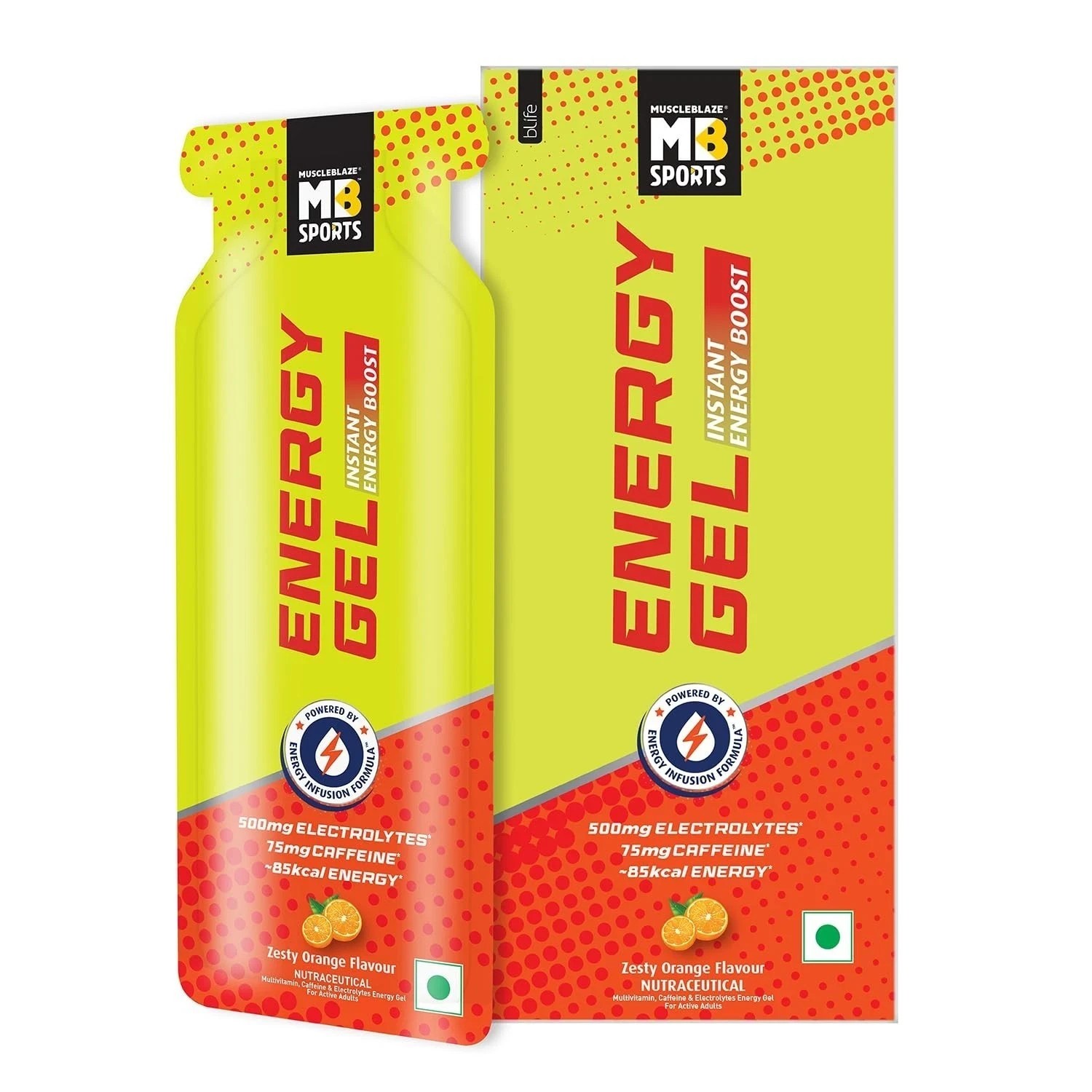 MuscleBlaze Sports Energy Gel For Instant Energy Boost Electrolytes & 75 Mg