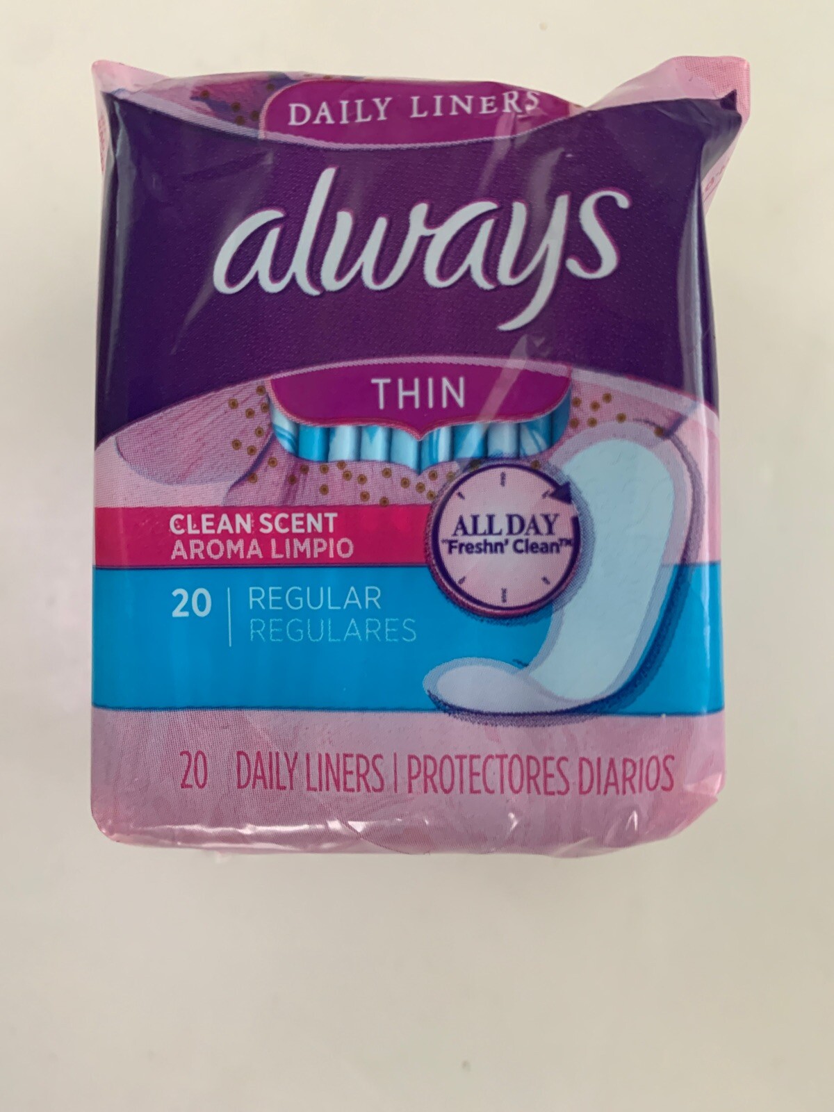 Always Thin Fresh Daily Liners Clean Scent 20 Count Clean Scent NEW NIP