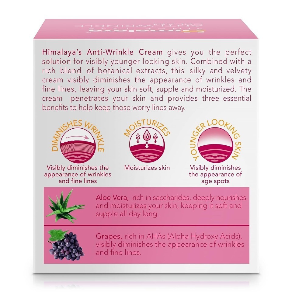 Himalaya Herbals Anty-Wrinkle Cream For Moisturizes skin & Smoothens skin 50g
