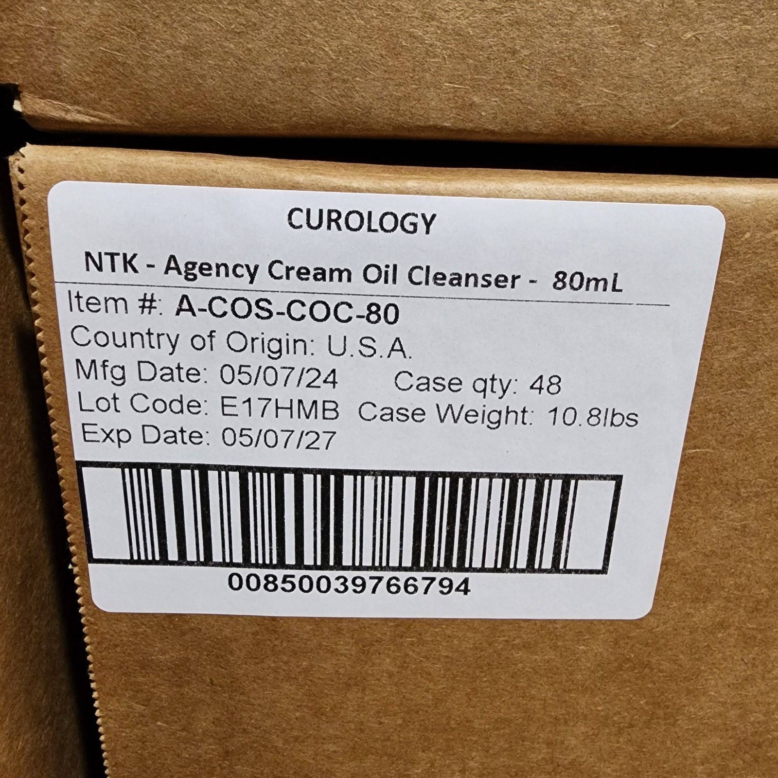Agency Cloud Care Cream Oil Cleanser 2.7 fl oz Wholesale Bulk (Lot of 576 Count)