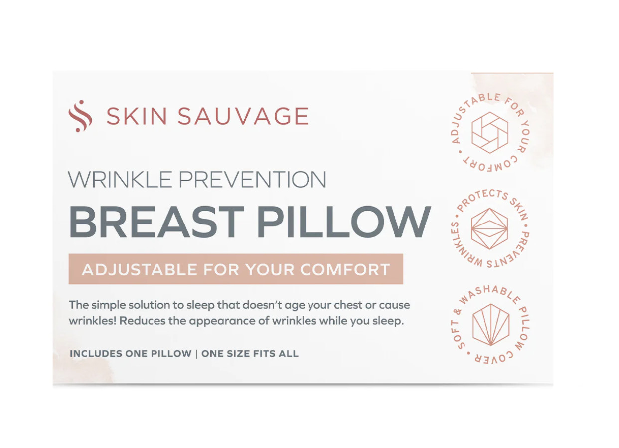 Skin Sauvage Breast Pillow Chest Wrinkles Prevention and Breast Support (Pink)