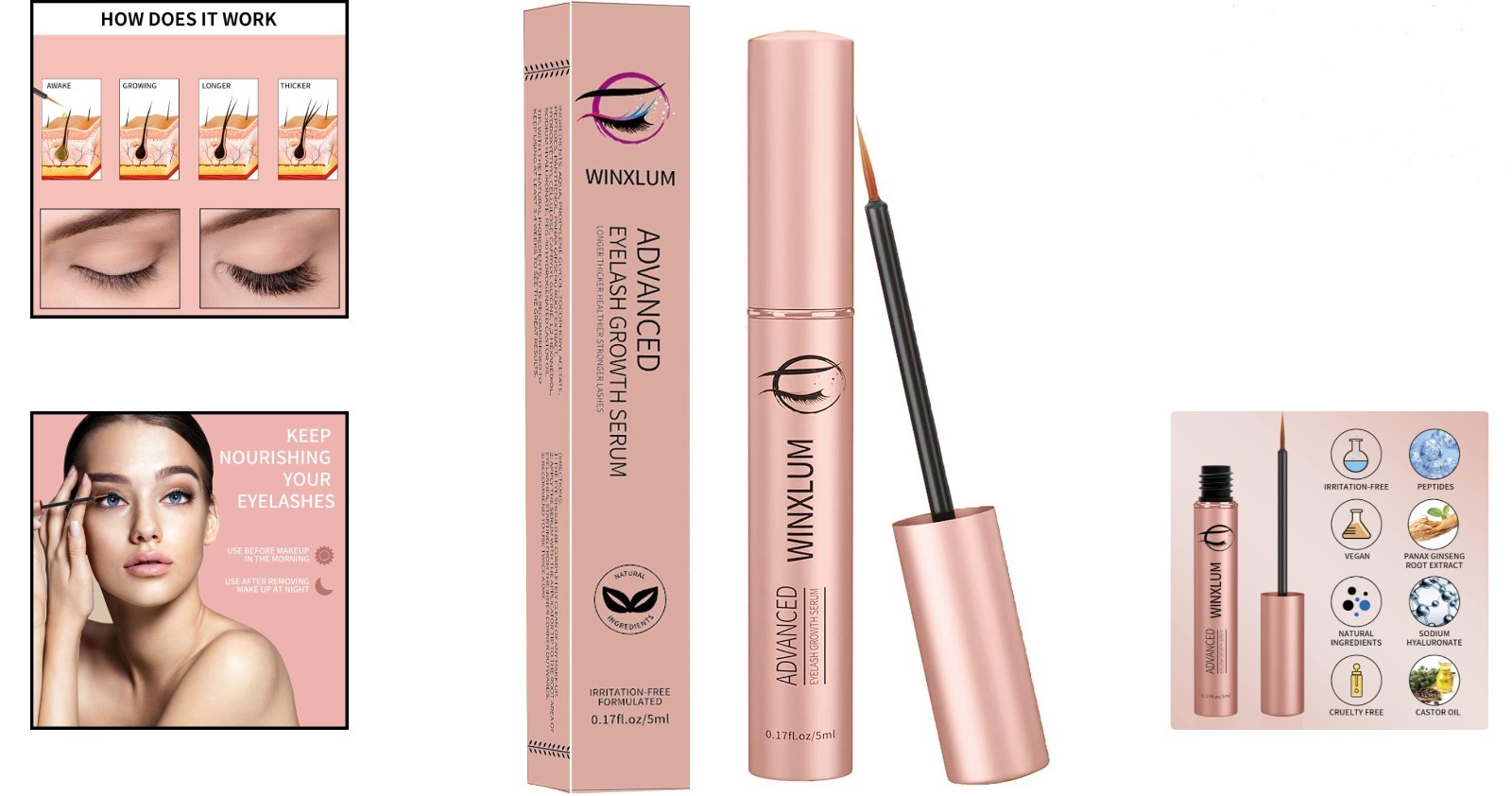 Eyelash & Eyebrow Serum 5ML – Boosts Fuller, Thicker, Longer Lashes Naturally