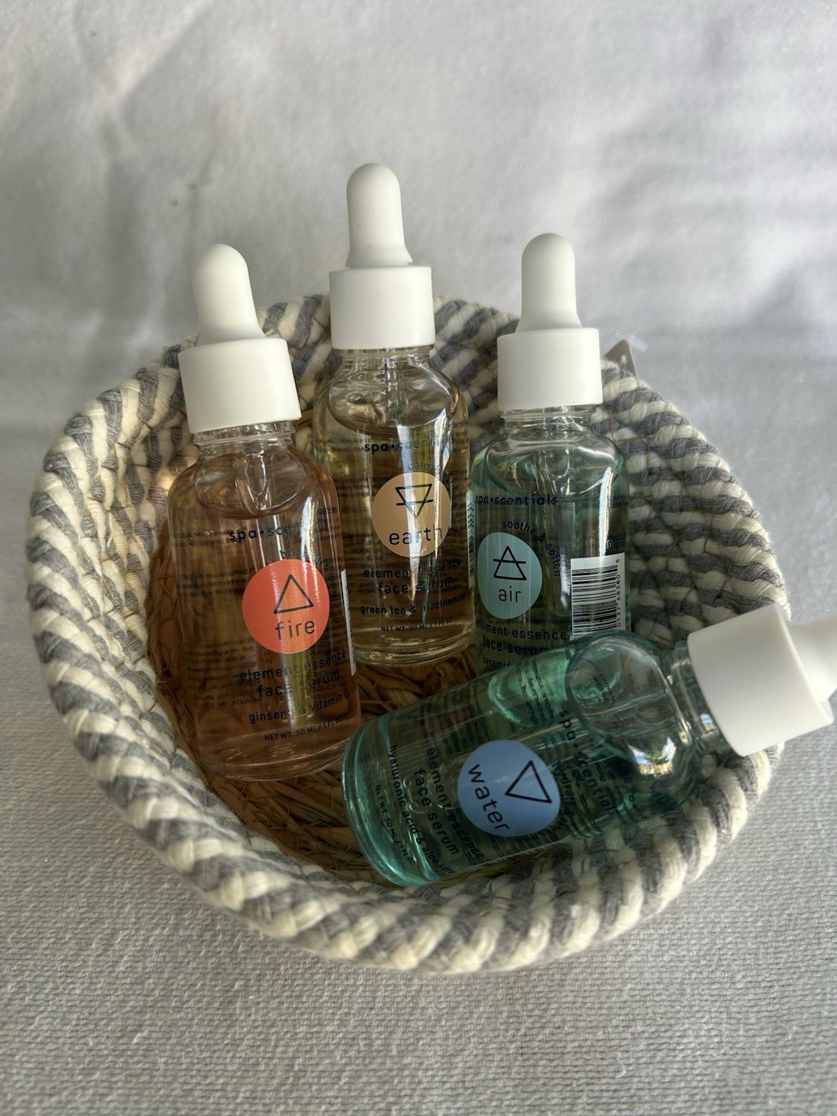 Spa Scents Face Serum Set 4pcs Fire Earth Air Water Skincare Gift Set