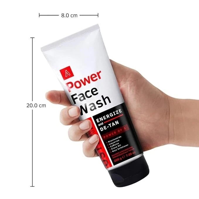Ustraa Power Face Wash Energize and De-Tan – 100g No Parabens, No Silicone