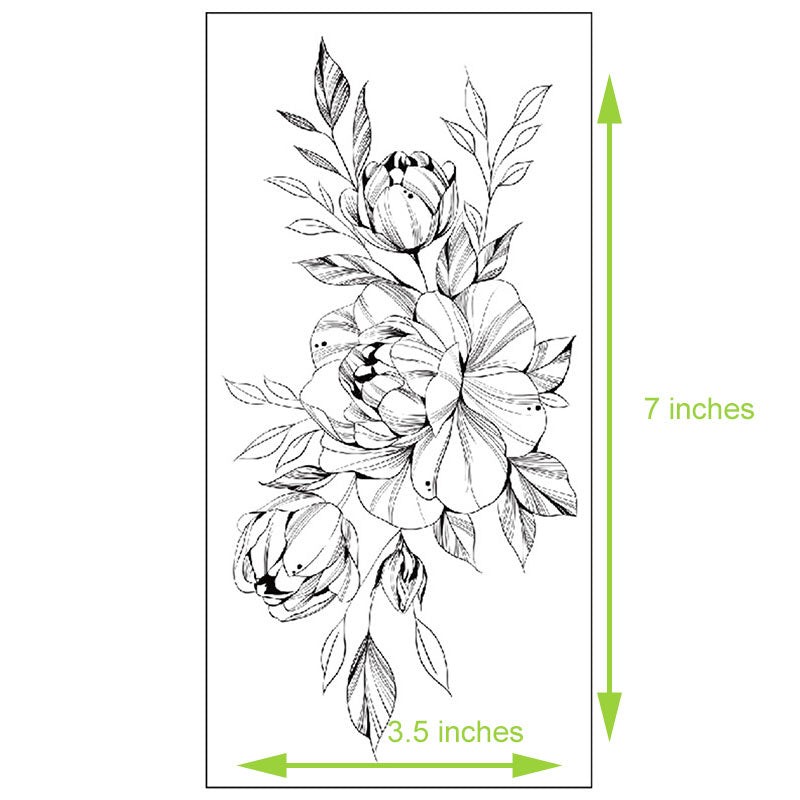 5 Flower Tattoo Sheets – Waterproof, Safe & Easy to Apply