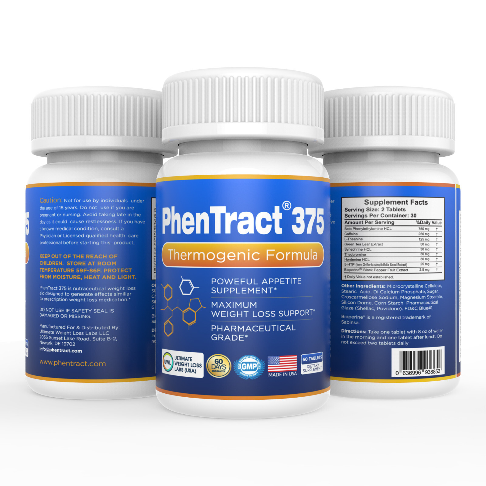 Diet Pills Phen Weight Loss Diet Pills 60 CT Phentemine Phentract375® Fat Burner