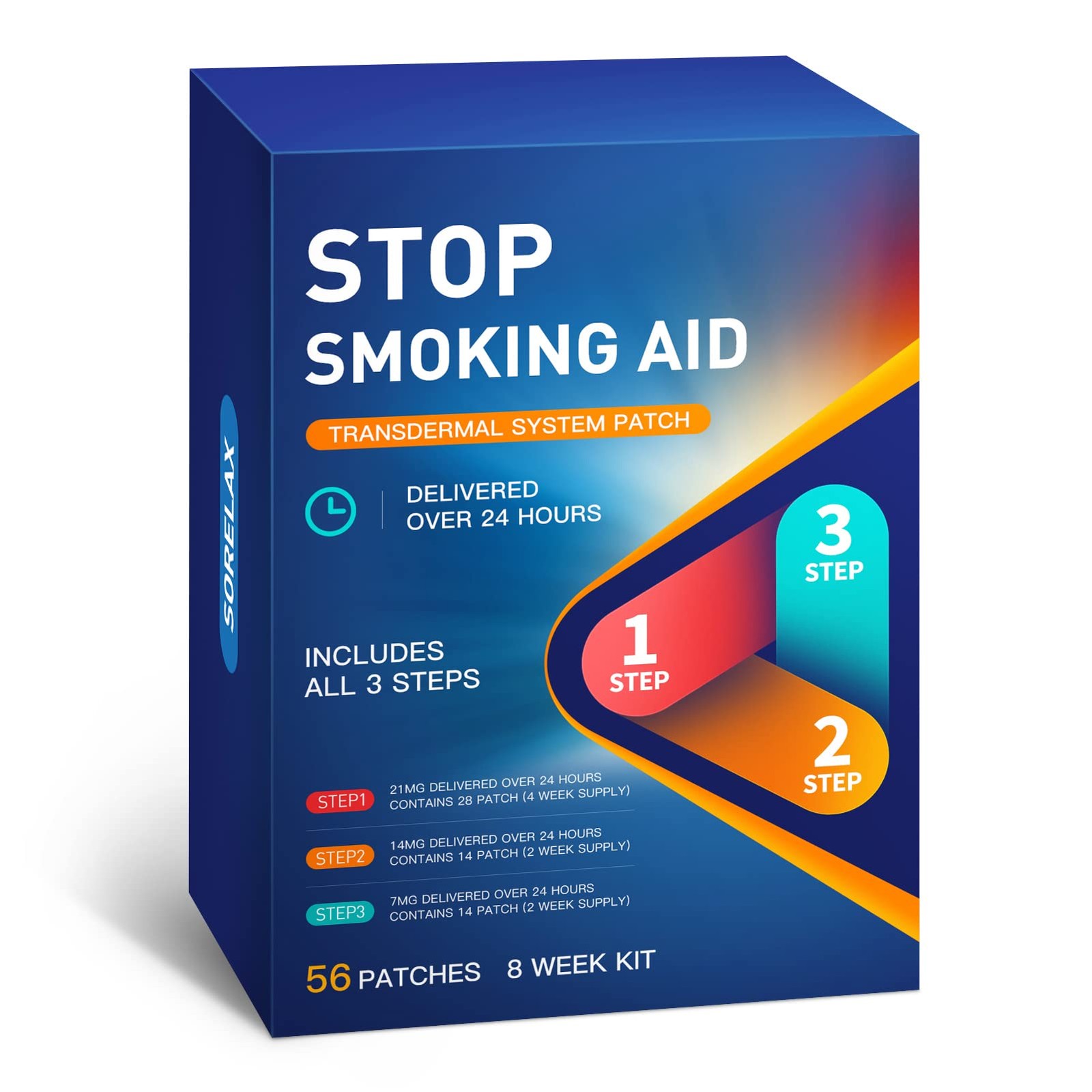 56 Patchs – Stop Smoking Aid Patches Step 1 2 and 3 – Best Product to Quit…