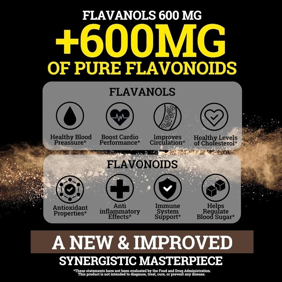6 PACK! Black Forest High Flavanol Cocoa Powder and Flavonoid Supplements 1200mg