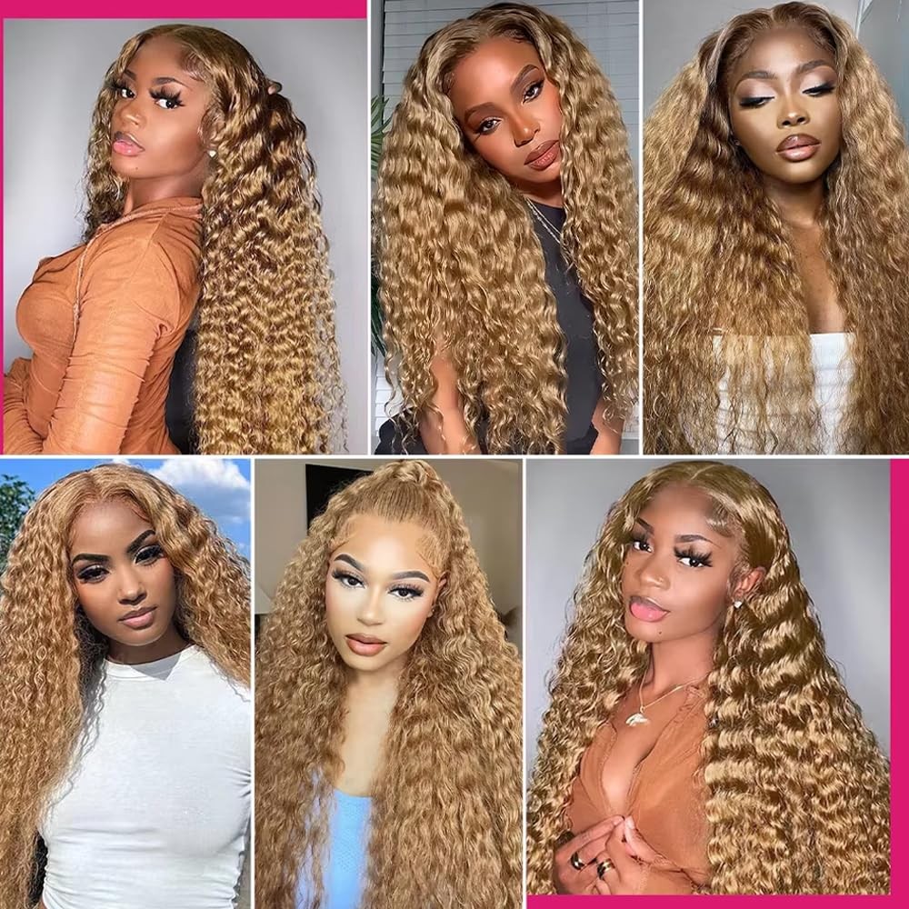 Younghann 24 26 28 Inch Color 27 Bundles Human Hair Honey Blonde Deep Wave