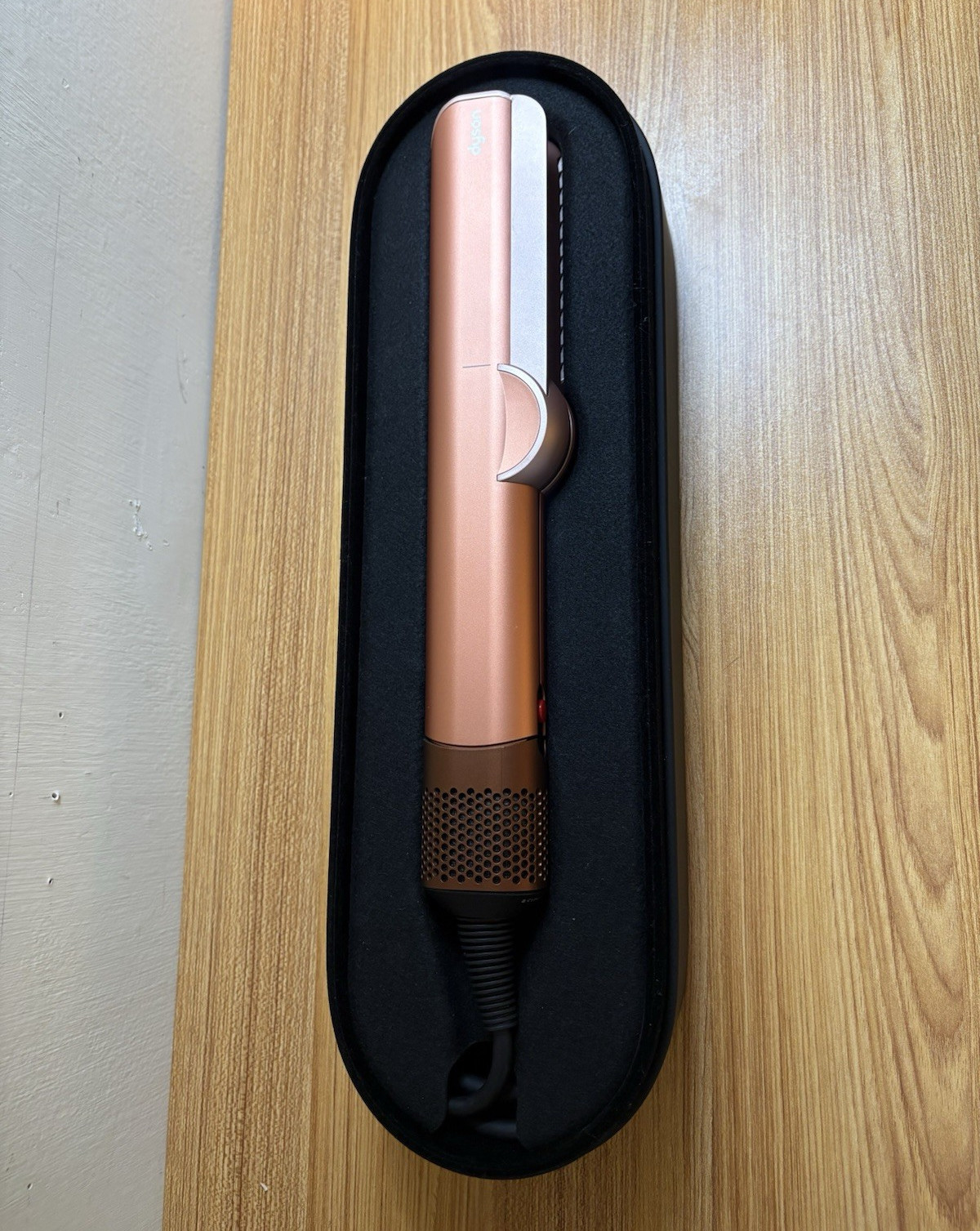 Dyson AirStrait Rose Gold w/ Case, no box. Adjustable Heat Settings